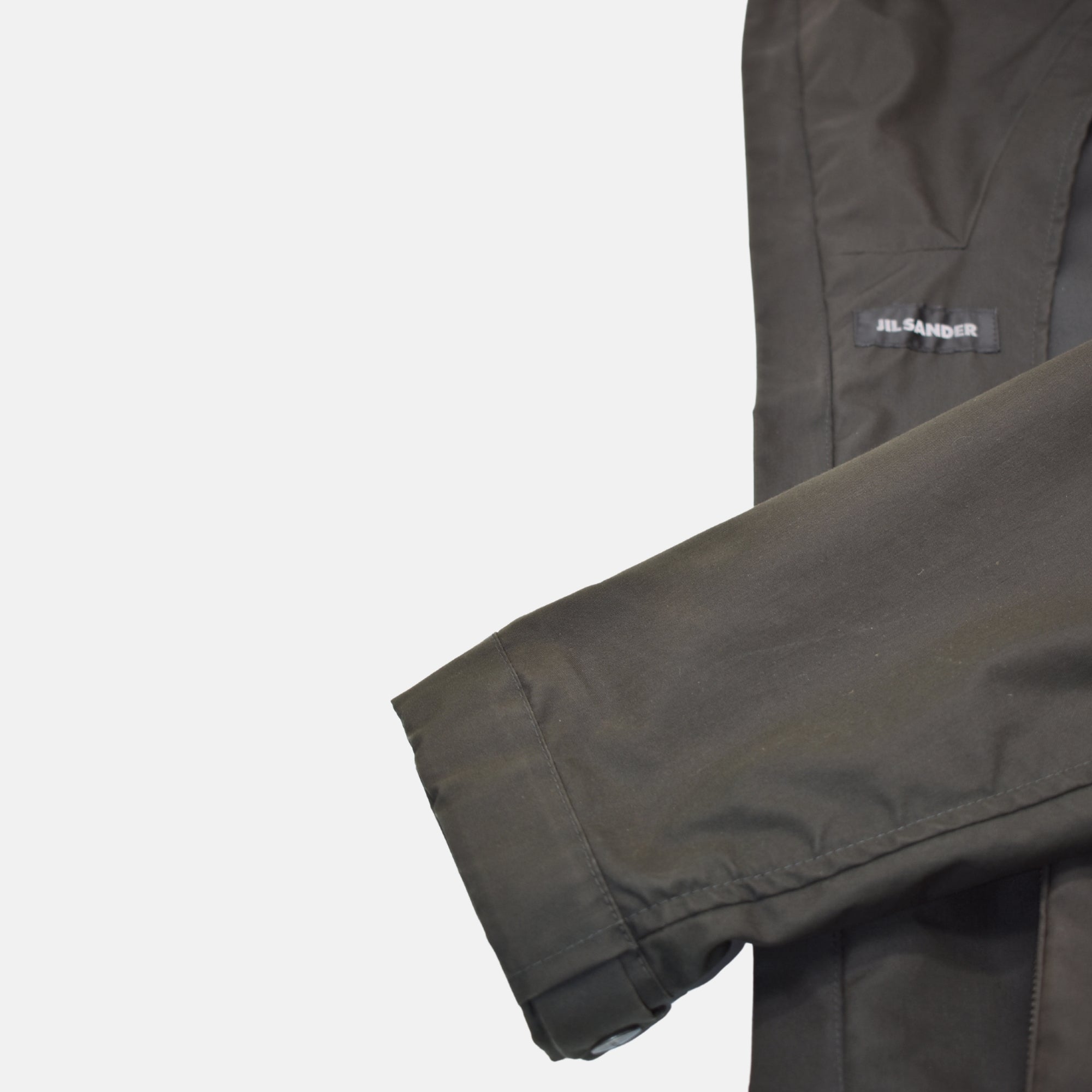 Dark Olive Hooded Jacket made of Cotton/Polyamide (EU 48)