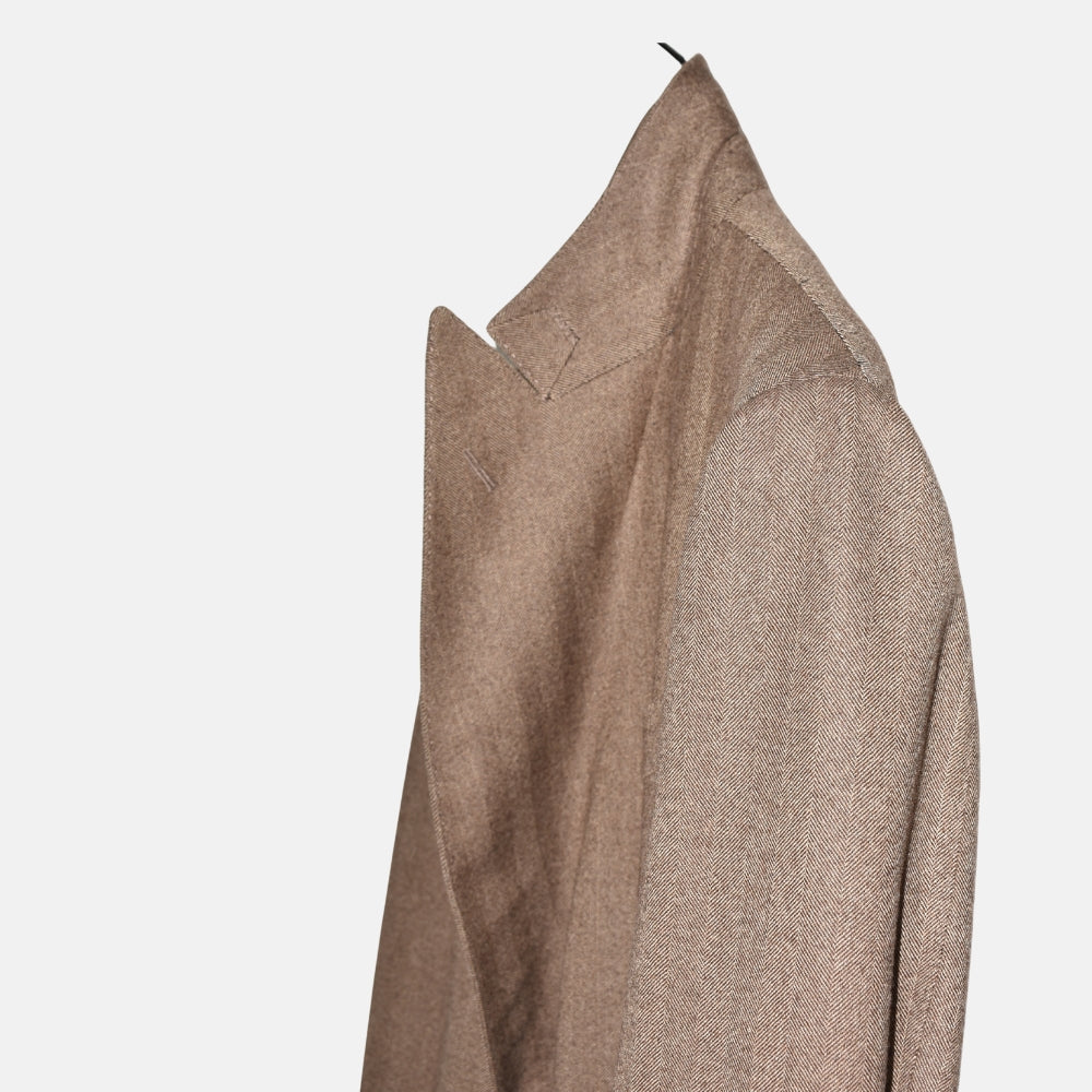 Brown Herringbone Coat made of Wool/ Cashmere (EU 50)