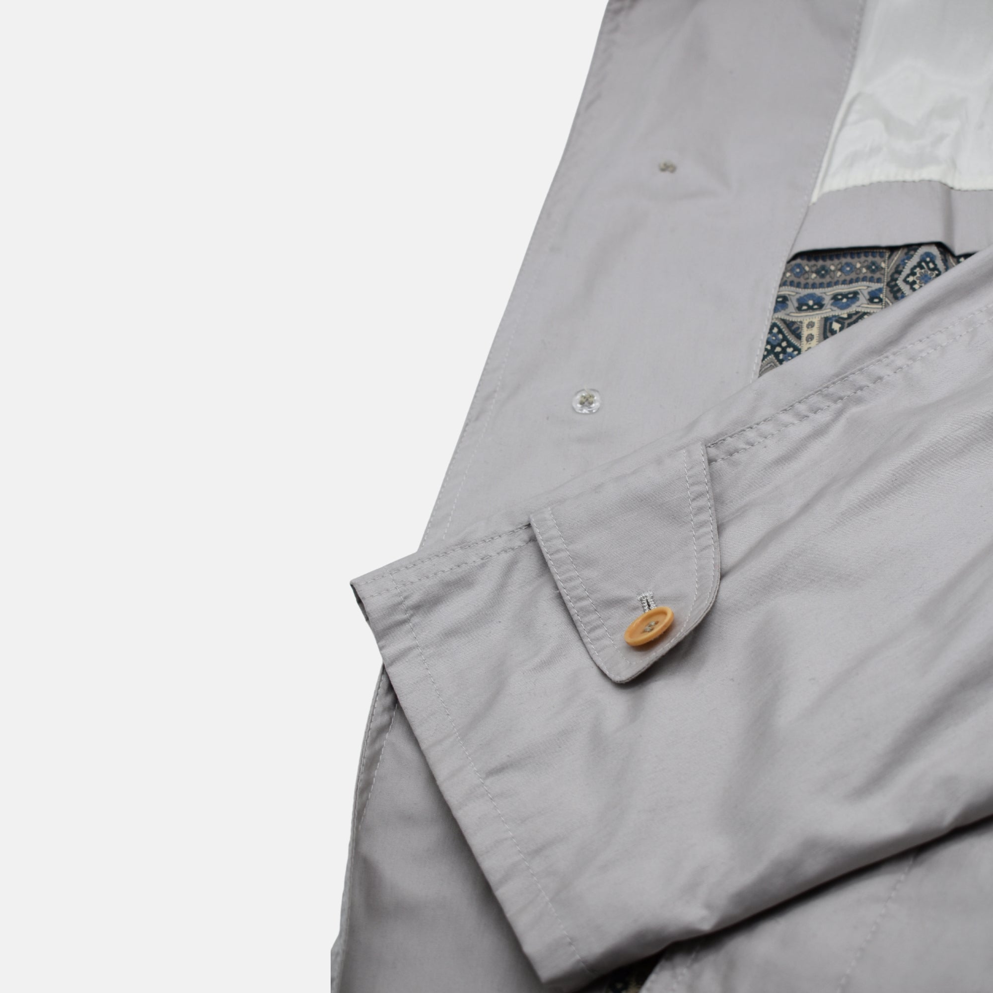 Silver Gray Trench Coat made of Polyester (EU 46)