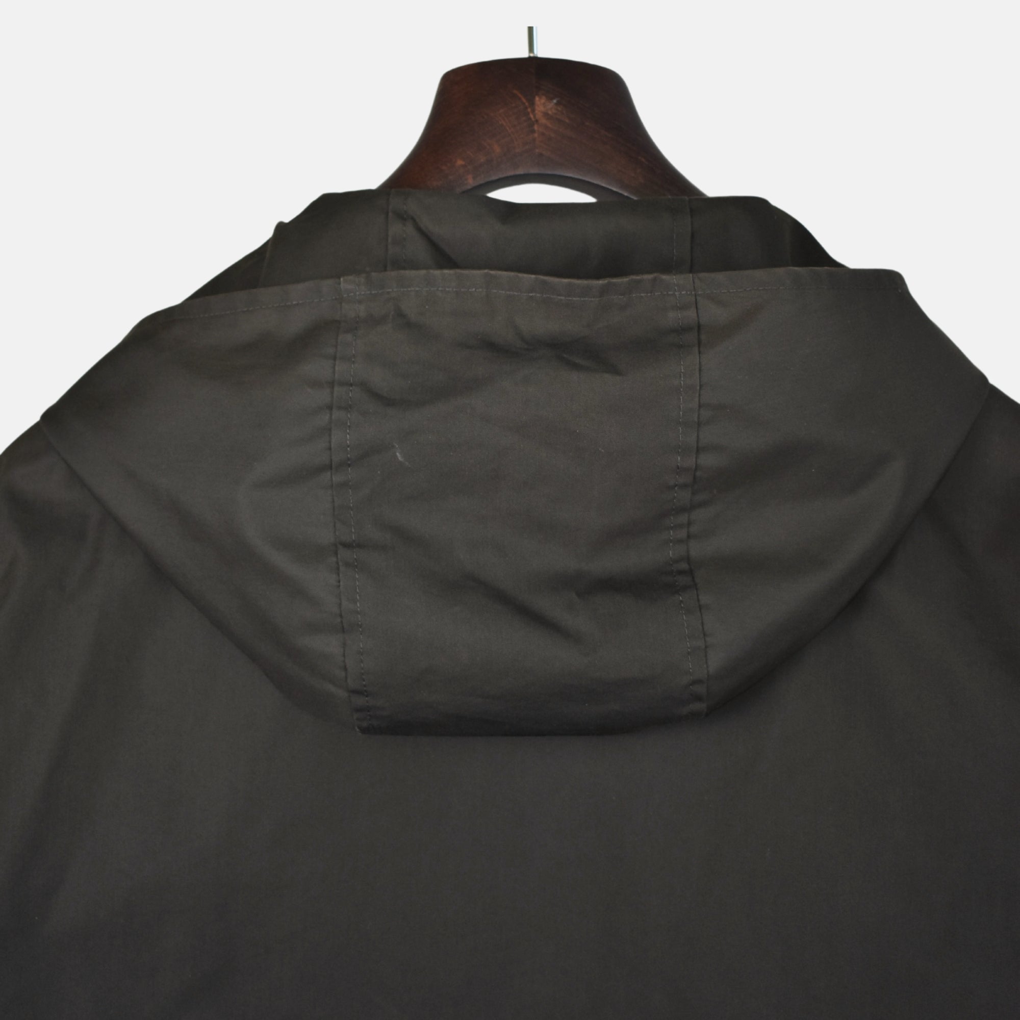 Dark Olive Hooded Jacket made of Cotton/Polyamide (EU 48)