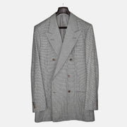 Black/White Houndstooth Double Breasted Suit made of Wool (EU 52L)