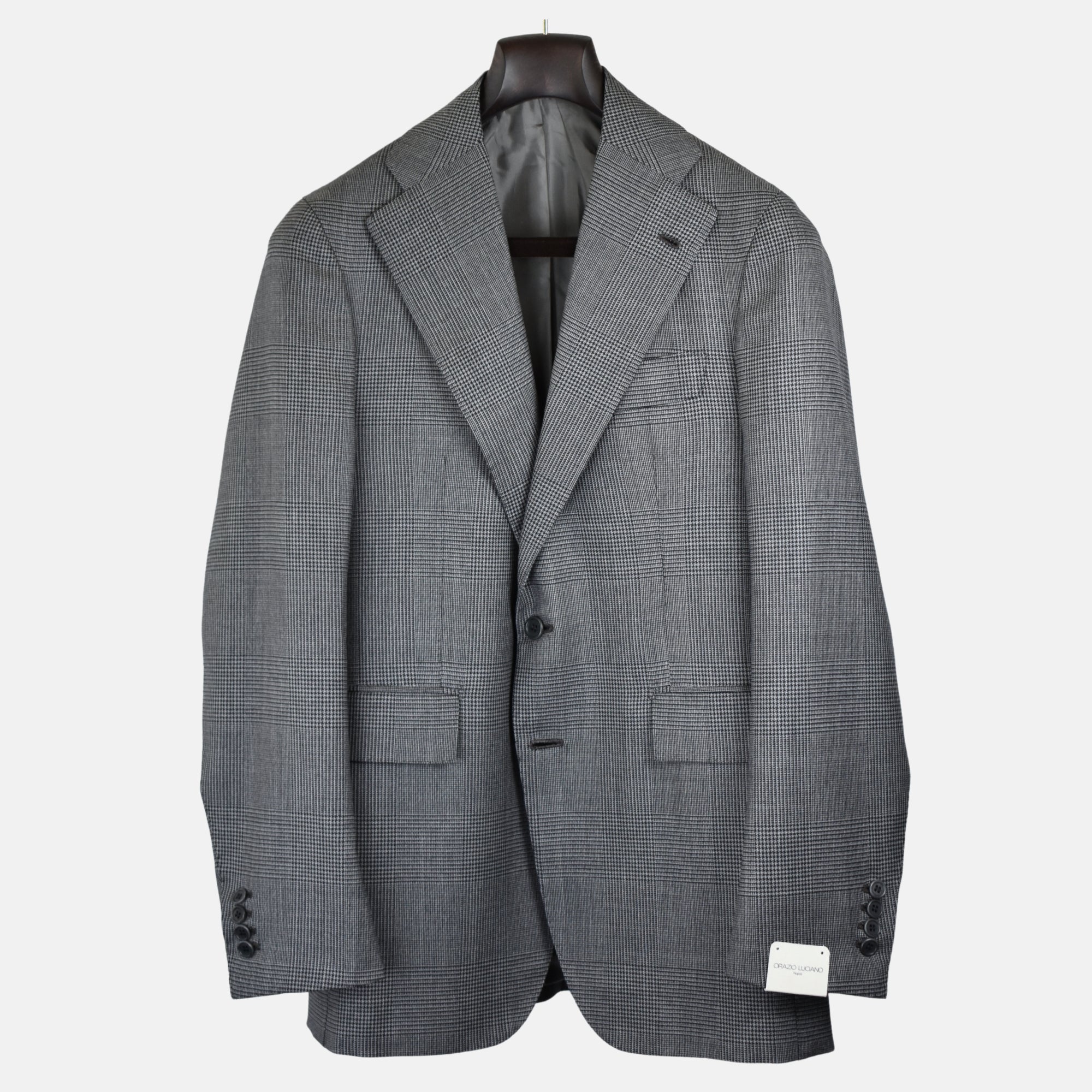 Gray-Black Checkered Blazer made of Wool (EU 50)