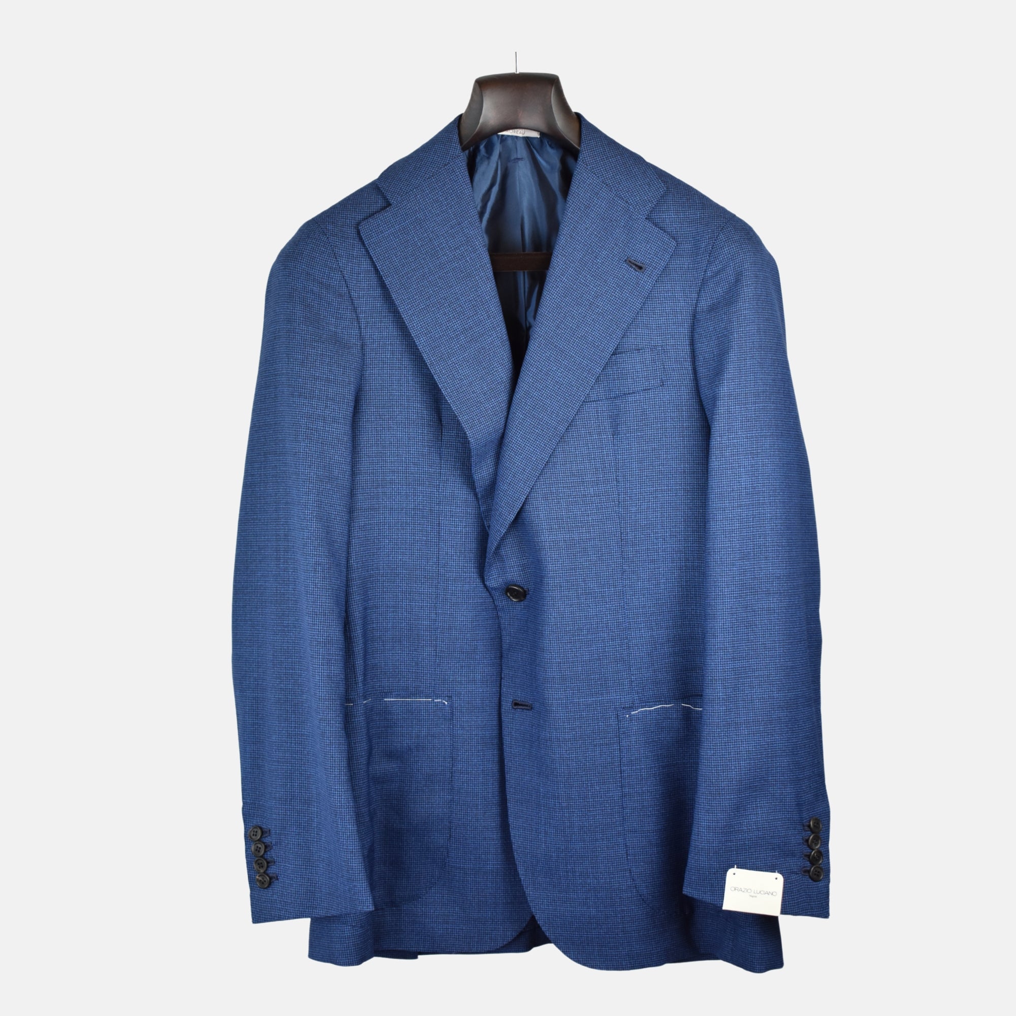Blue-Black Houndtooth Patterned Blazer made of Wool(EU 50)
