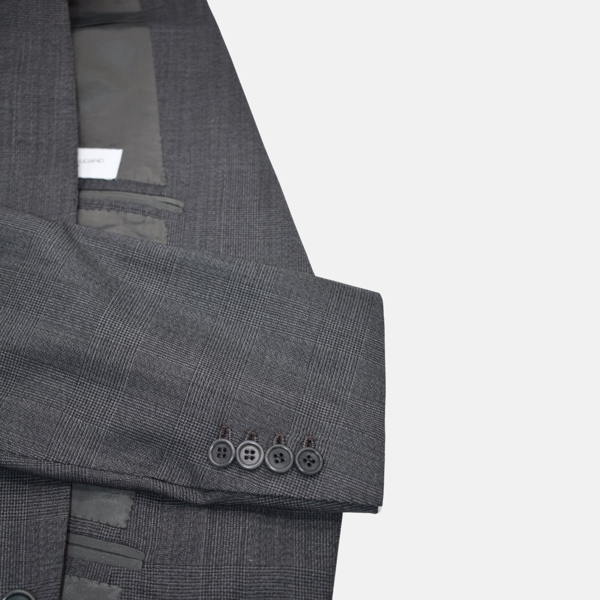 Gray-Black Checkered Blazer made of Wool (EU 50)