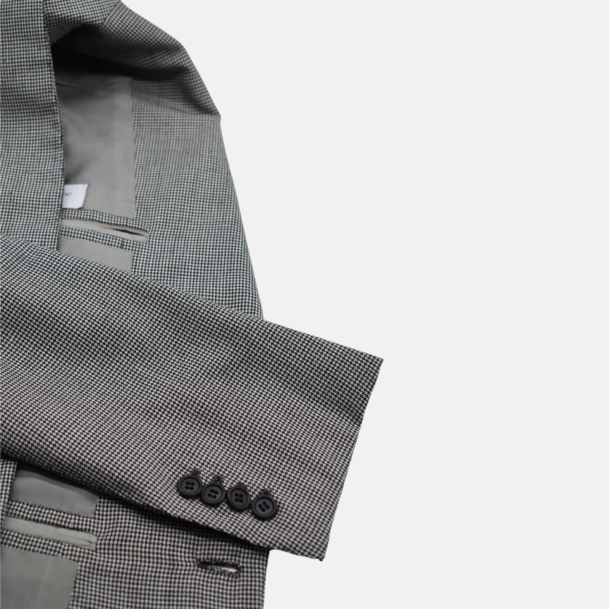 Black-White Houndstooth Patterned Blazer made of Wool (EU 50)