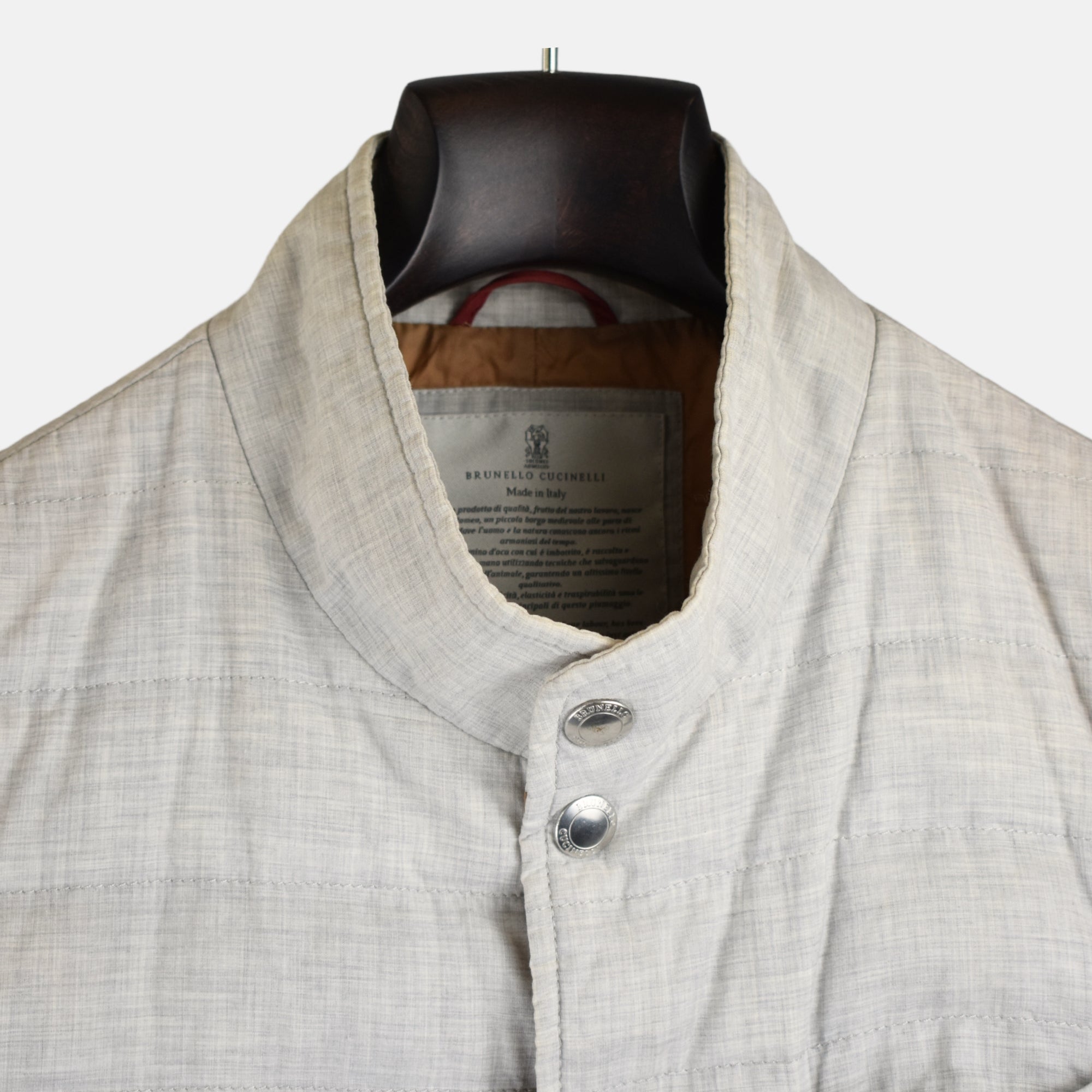 Light Gray Melange Vest made of Cotton (M)