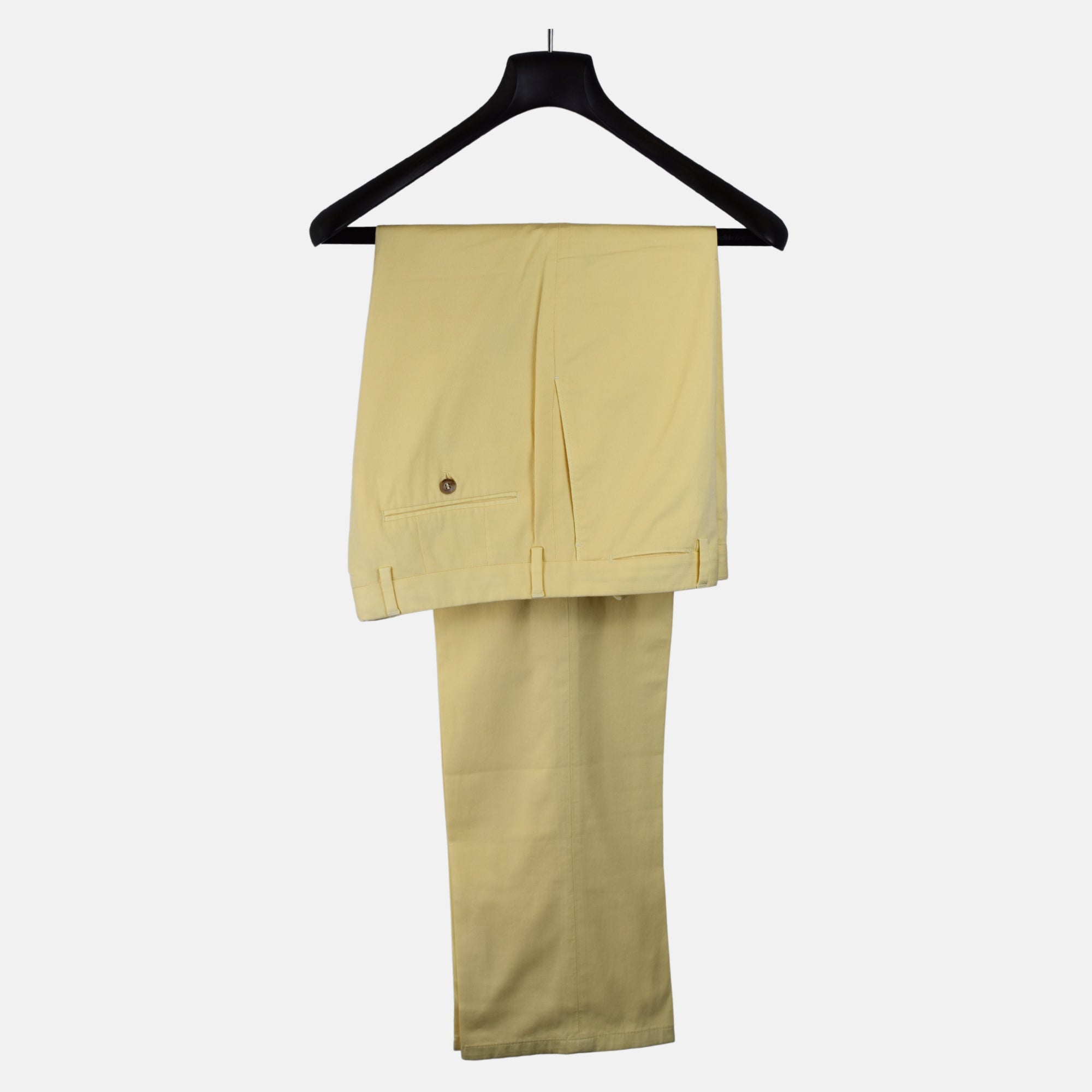 Light Yellow Summer Corduroy Trousers made of Cotton (EU 50)