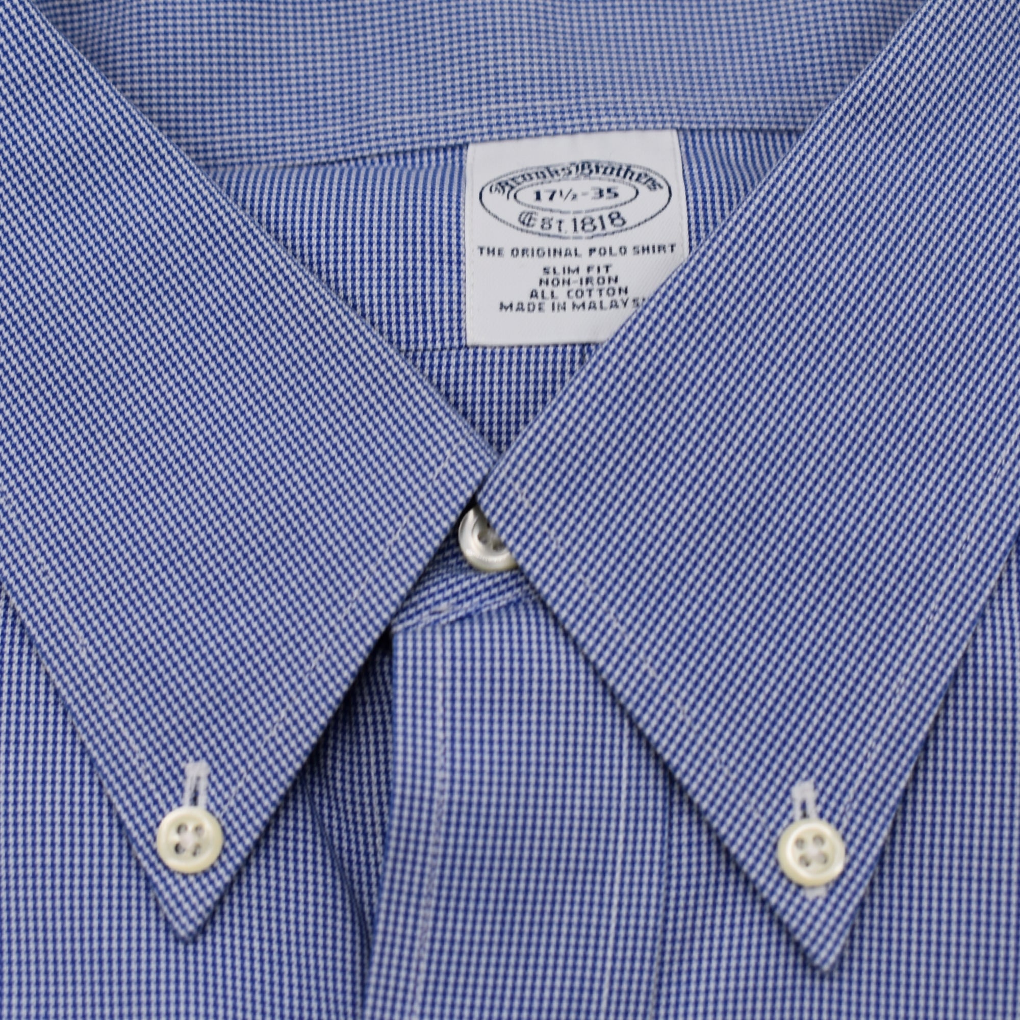 Blue/White Checkered Shirt made of Cotton (EU 45)