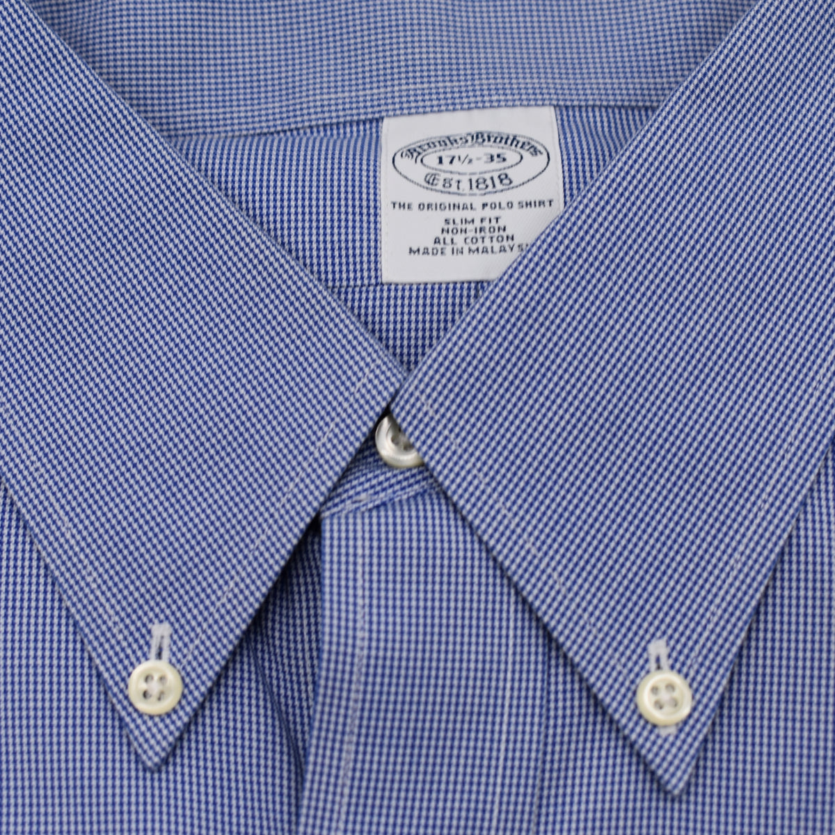 Blue/White Checkered Shirt made of Cotton (EU 45)