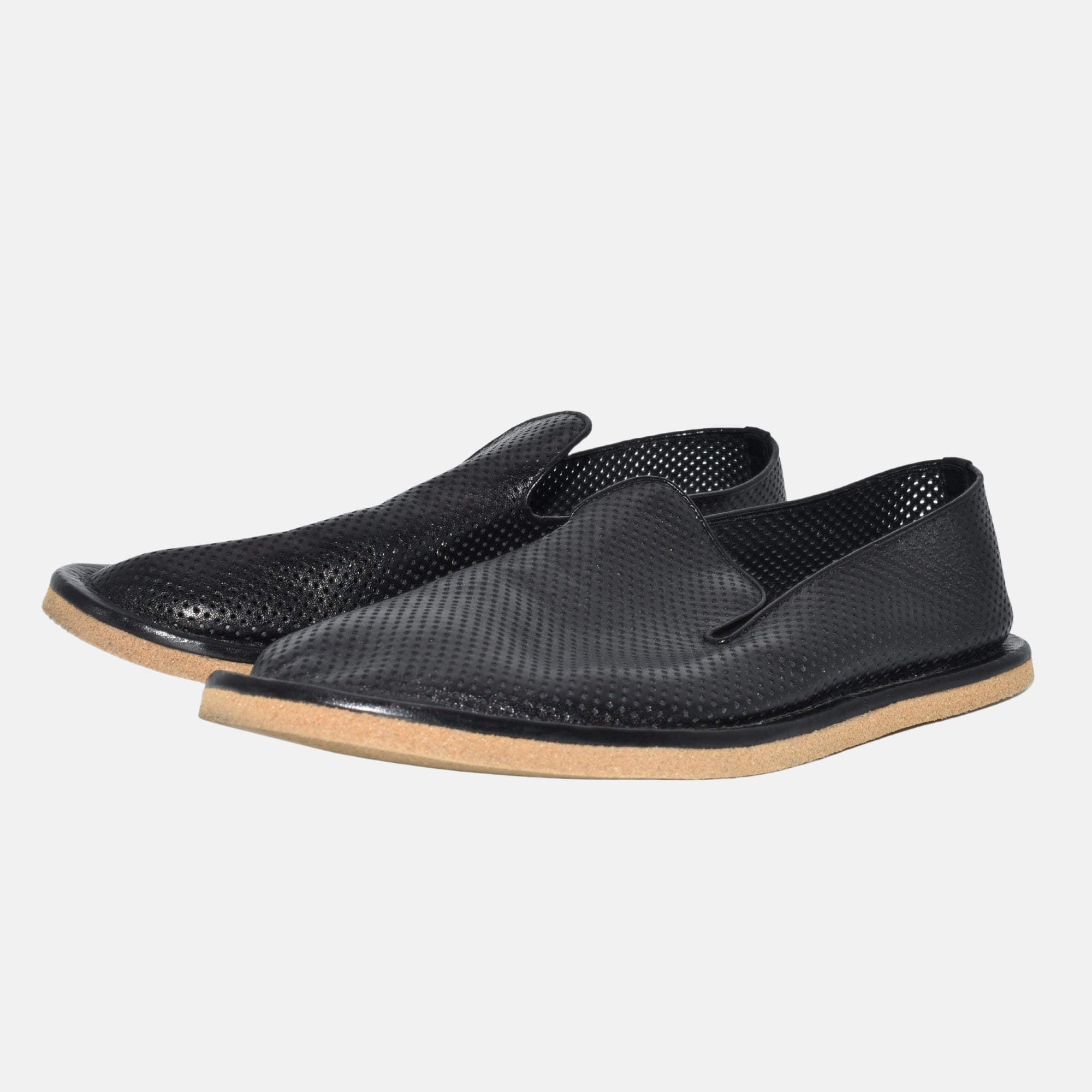 Black Slippers made of Leather (EU 43)