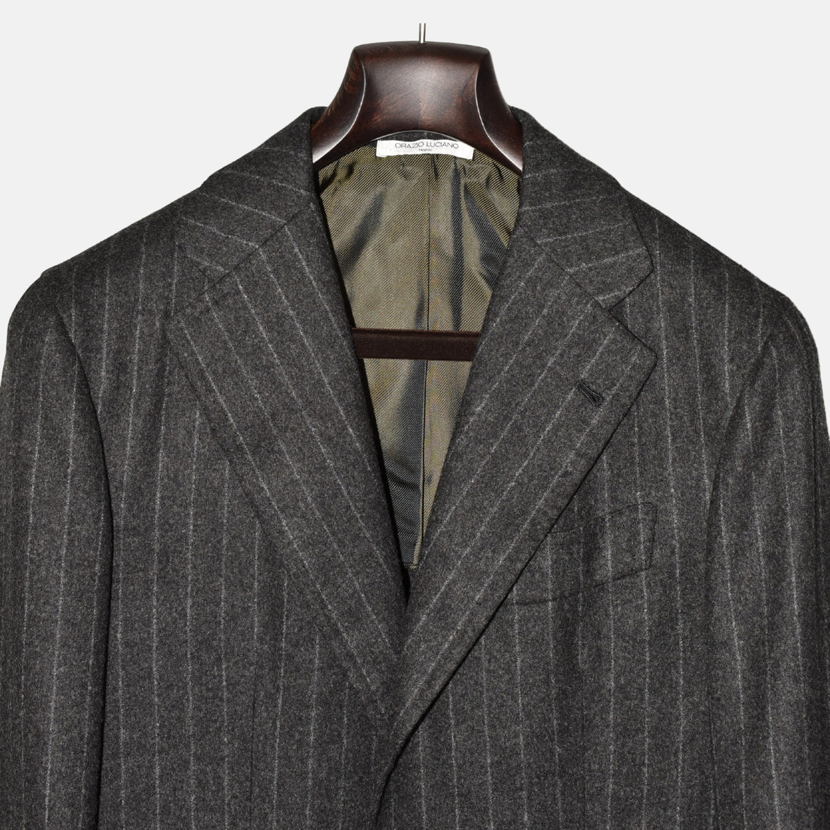Brown/Grey Chalkstripe Blazer made of Wool (EU 46)