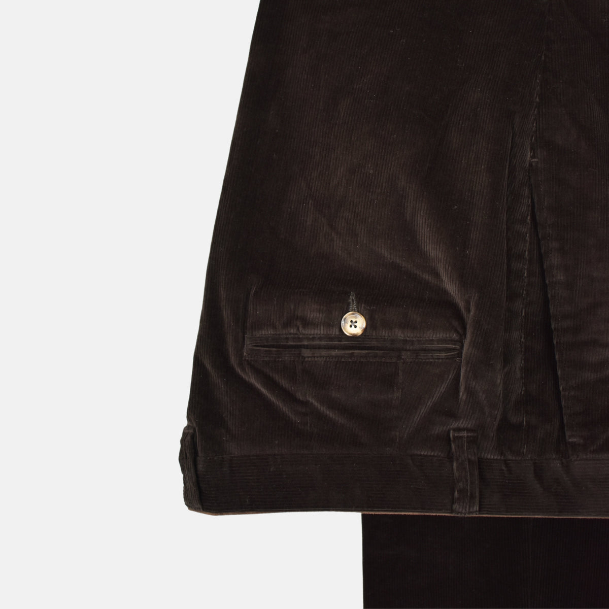Dark Brown Corduroy Trousers made of Cotton (EU 56)