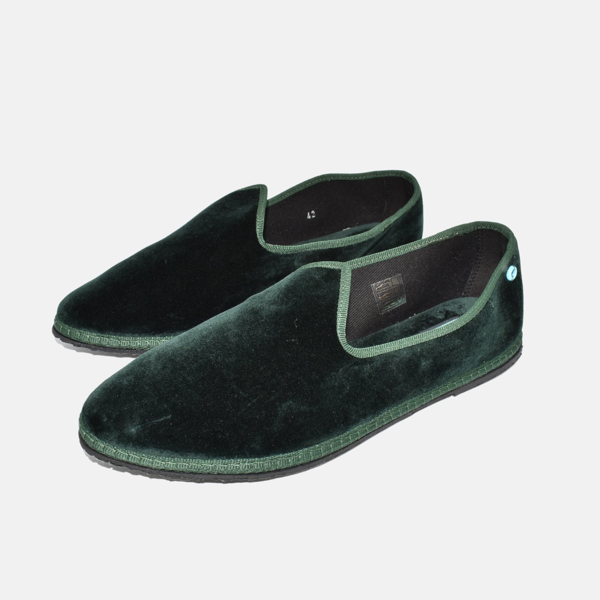 Green Venetian Slipper made of Velvet (EU 42)