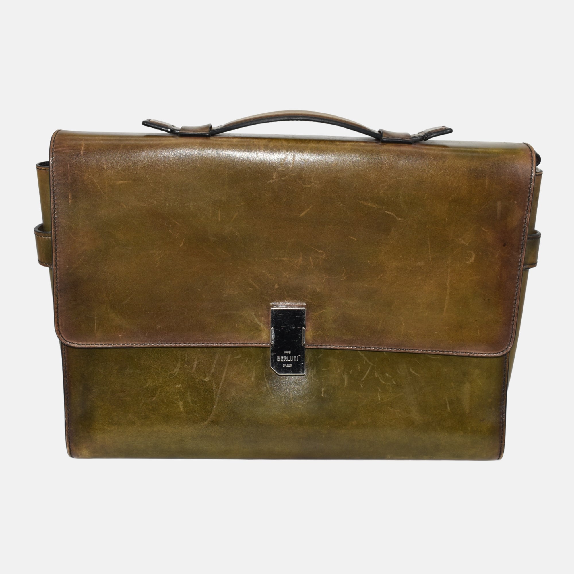 Green Briefcase made of Leather (OS)