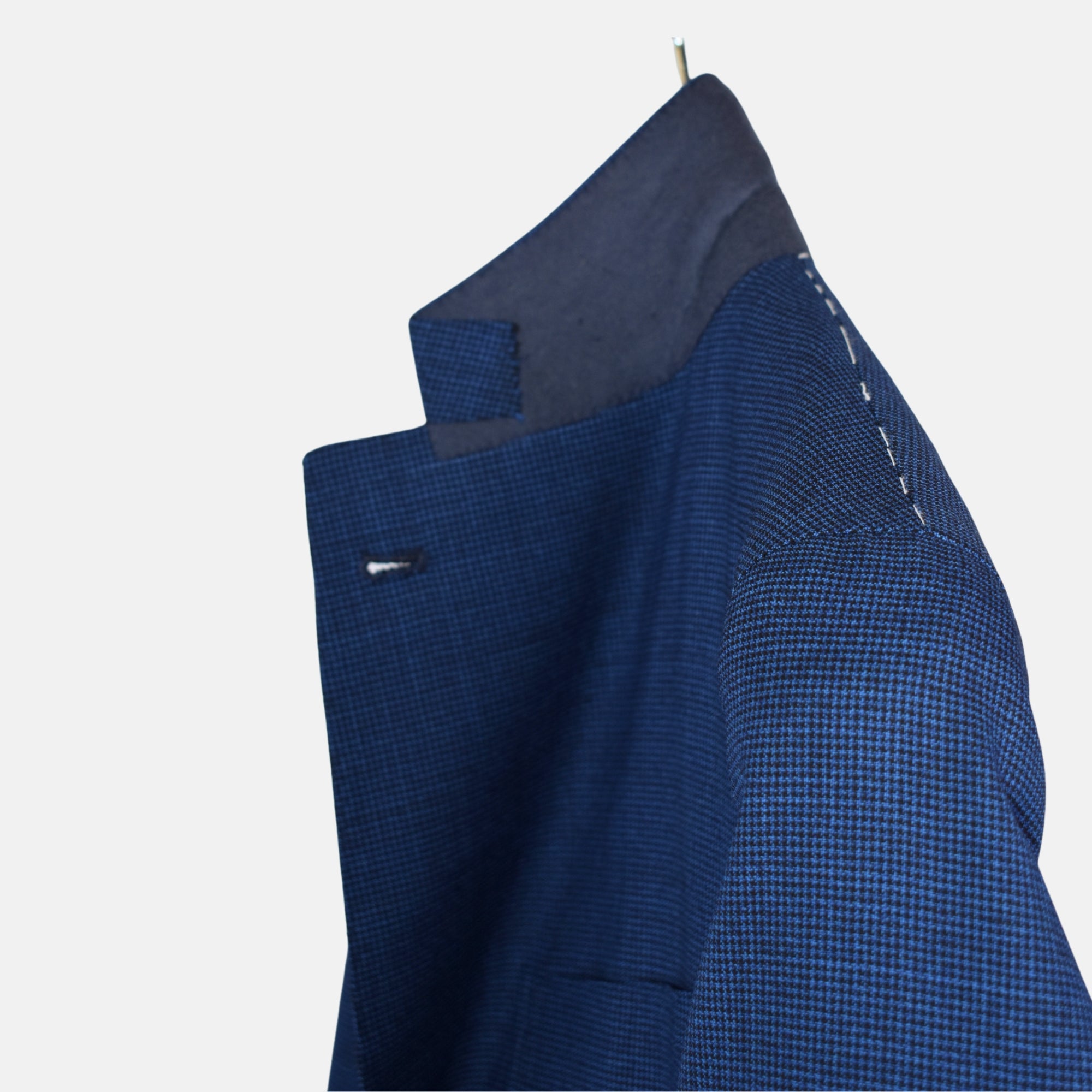 Blue-Black Houndtooth Patterned Blazer made of Wool(EU 50)