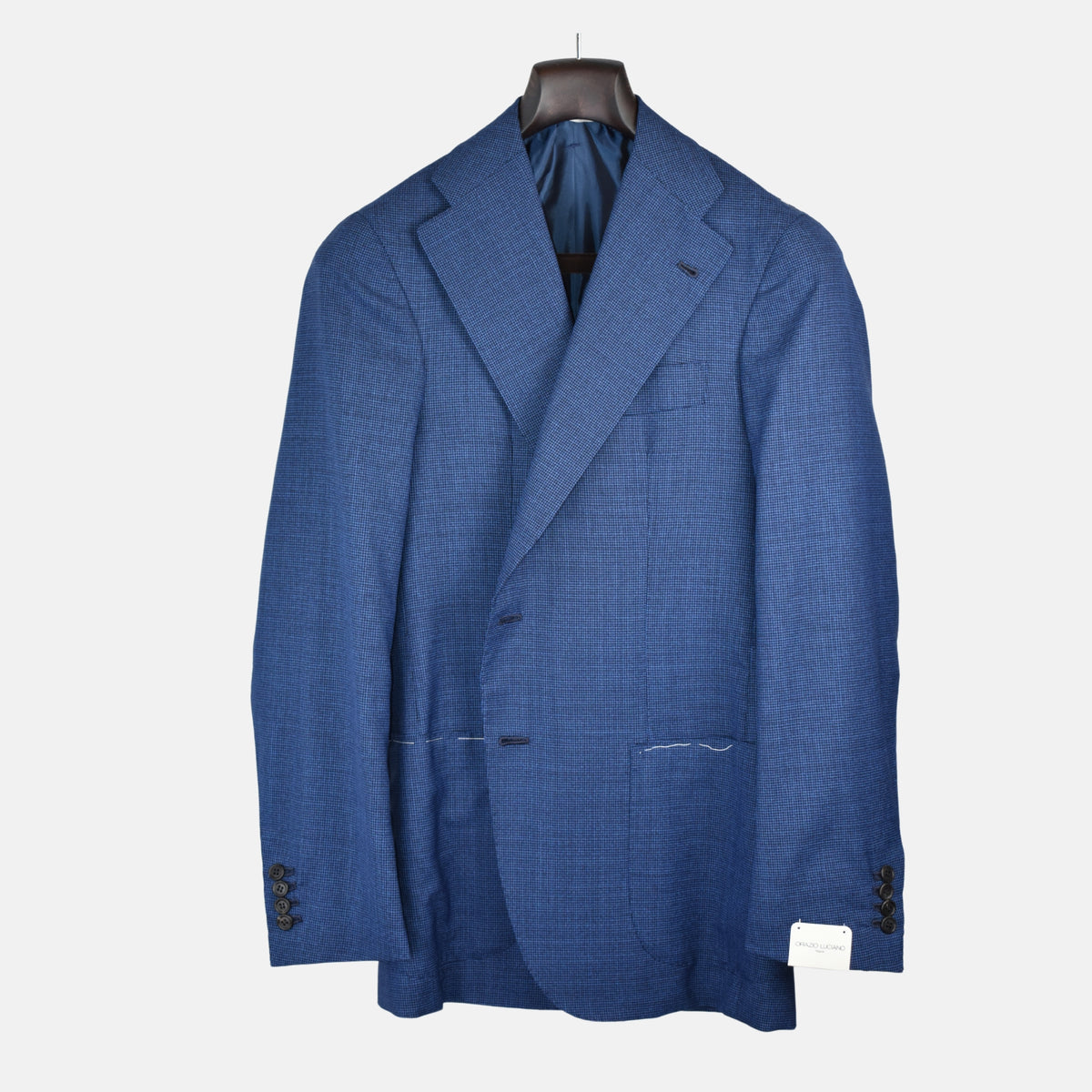 Blue-Black Houndtooth Patterned Blazer made of Wool(EU 50)