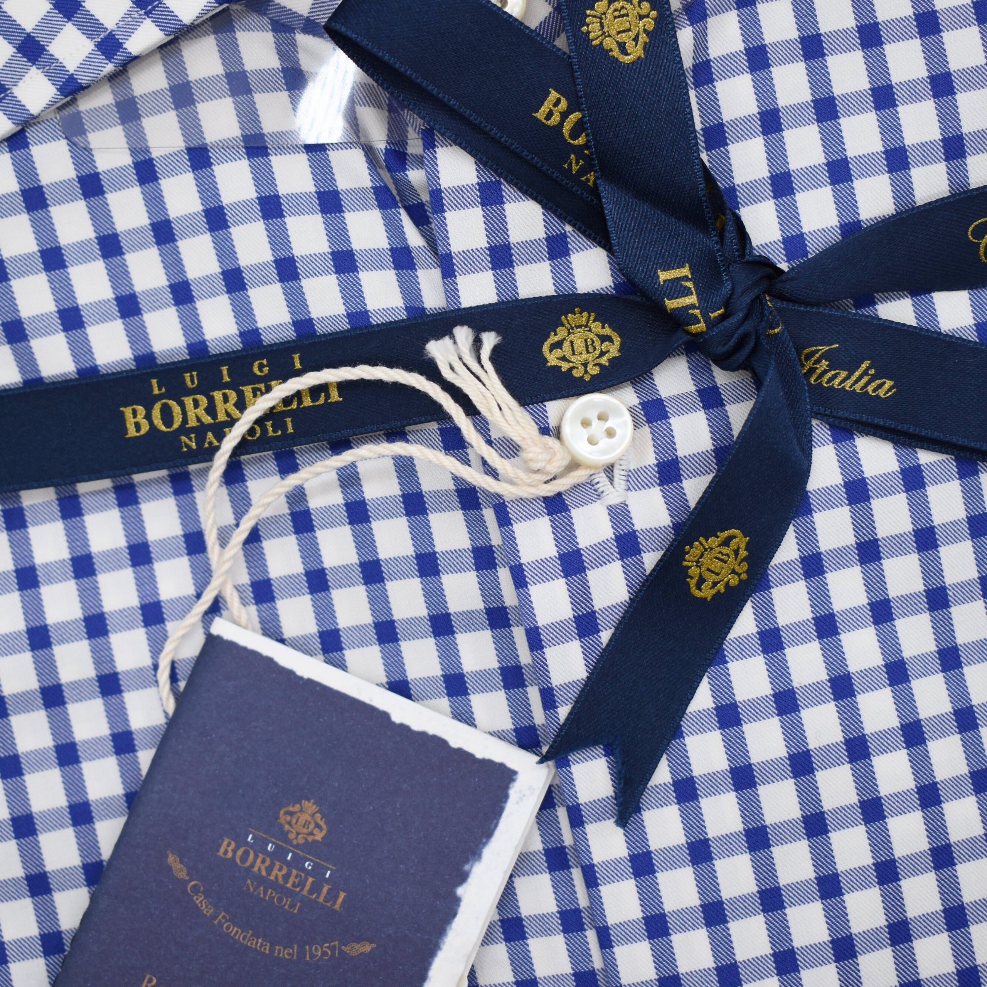 Blue/White Checked Shirt made Cotton (EU 42)