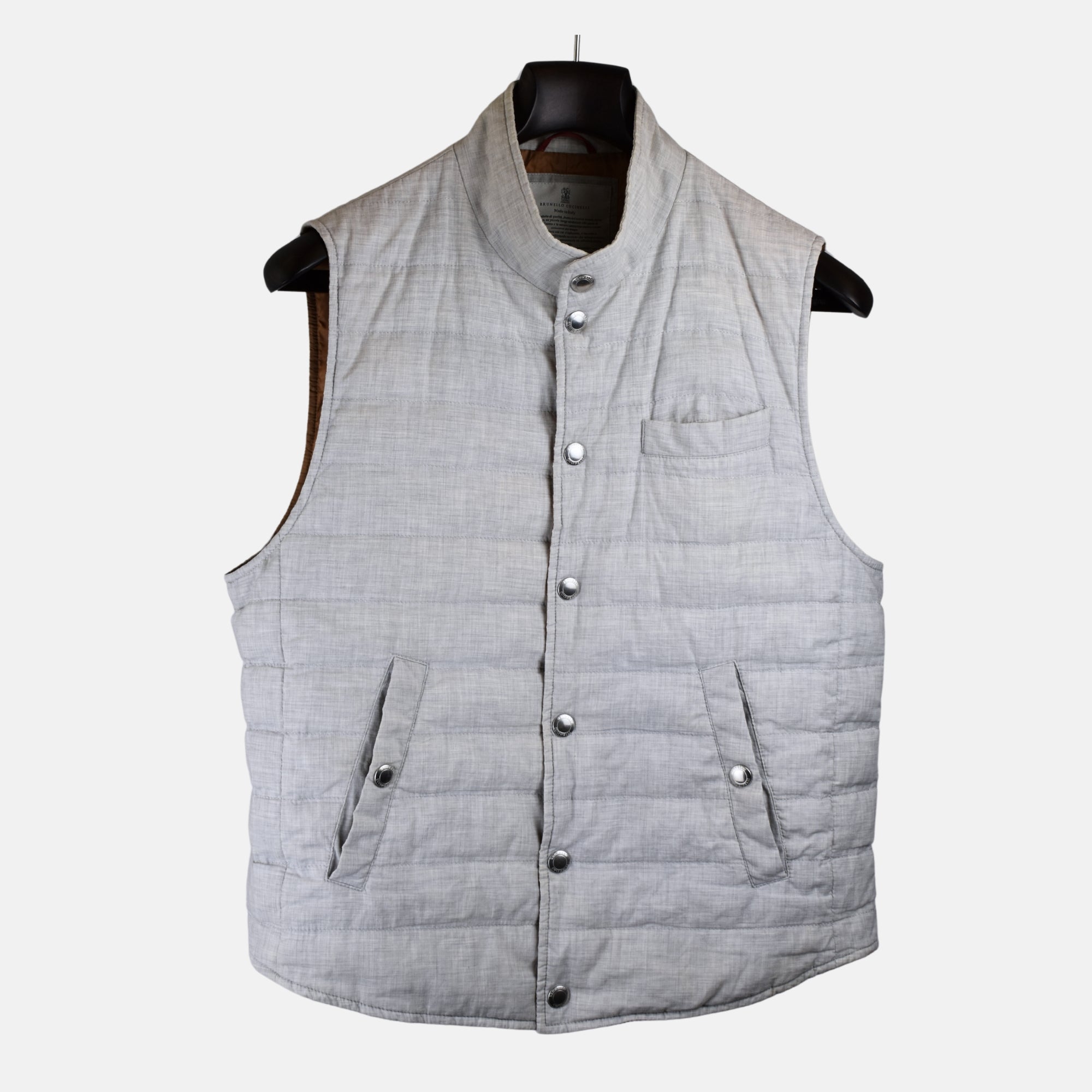 Light Gray Melange Vest made of Cotton (M)