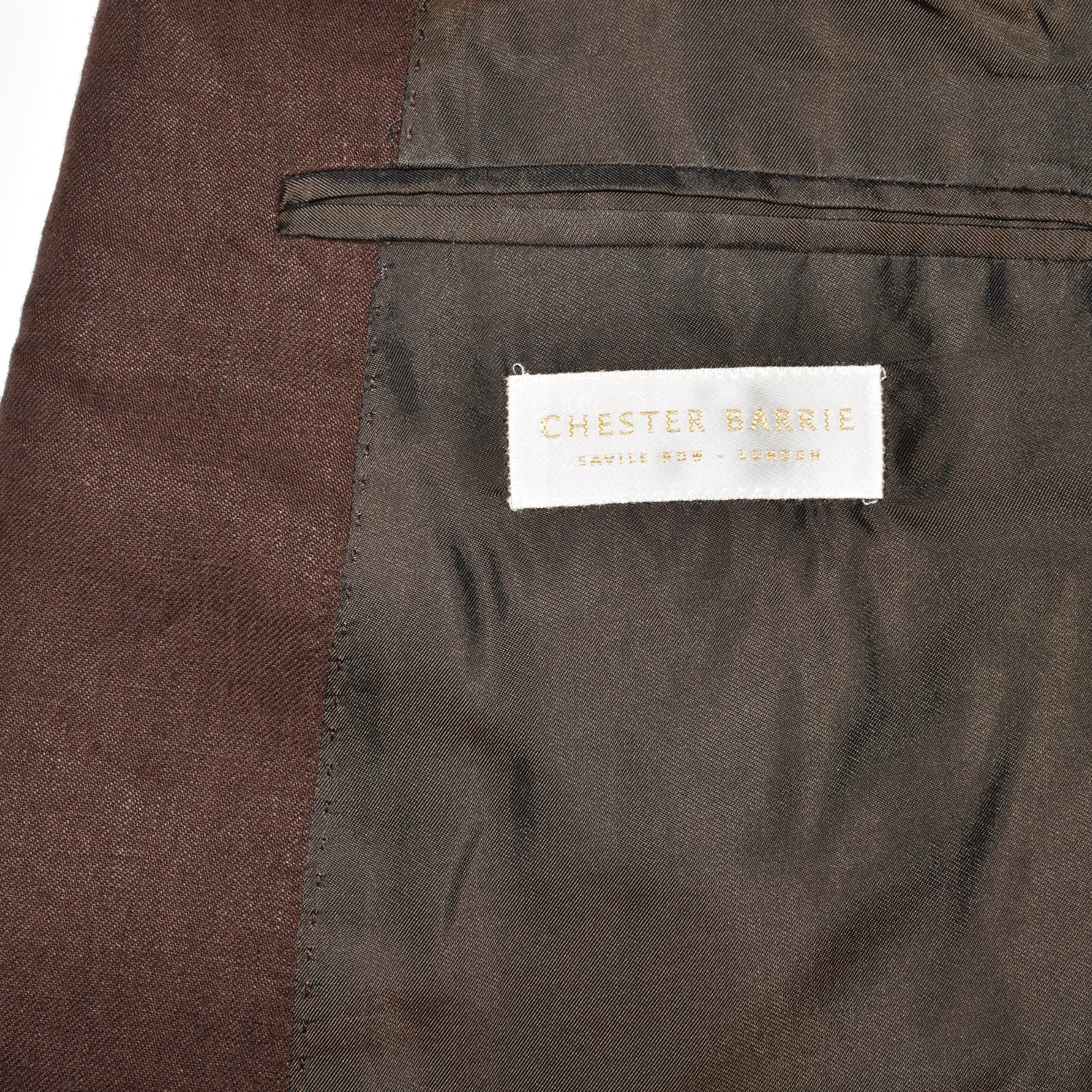 Brown Double Breasted Blazer made of Linen (EU 54)