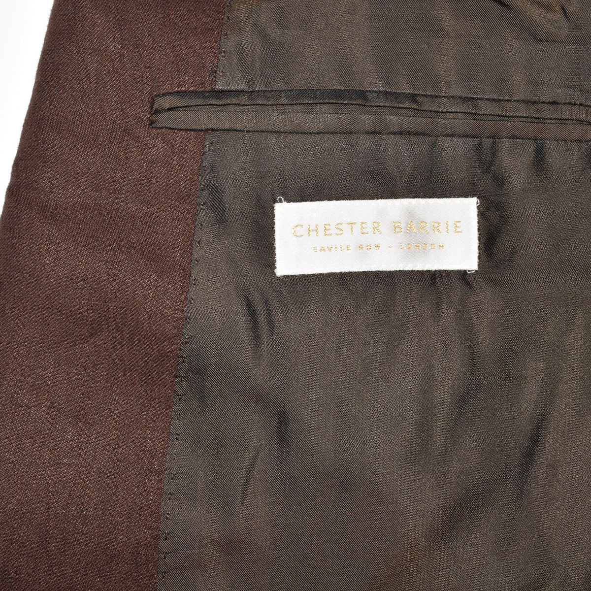 Brauner zweireihiger Blazer aus Leinen (EU 54)