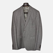 Brown-Gray Checkered Suit made of Wool ( EU 48)