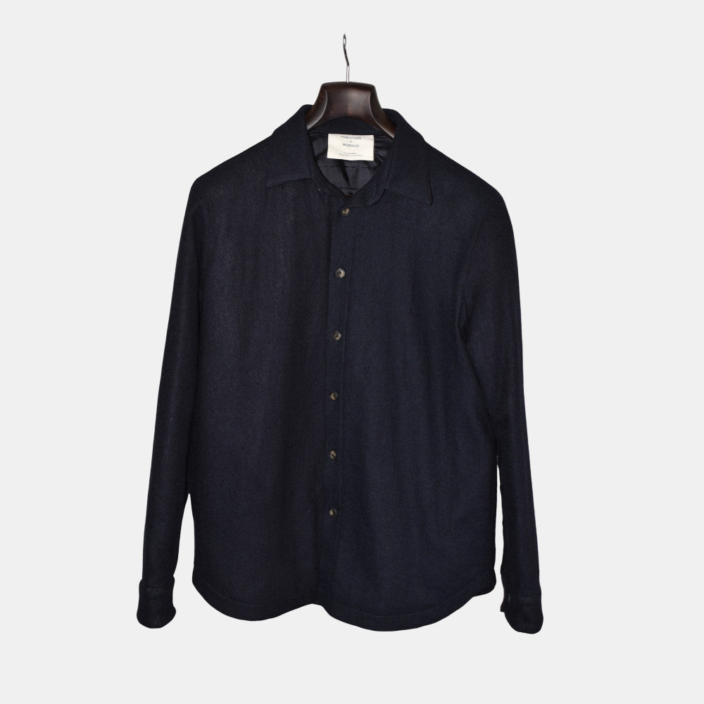 Navy Virgin Wool Overshirt