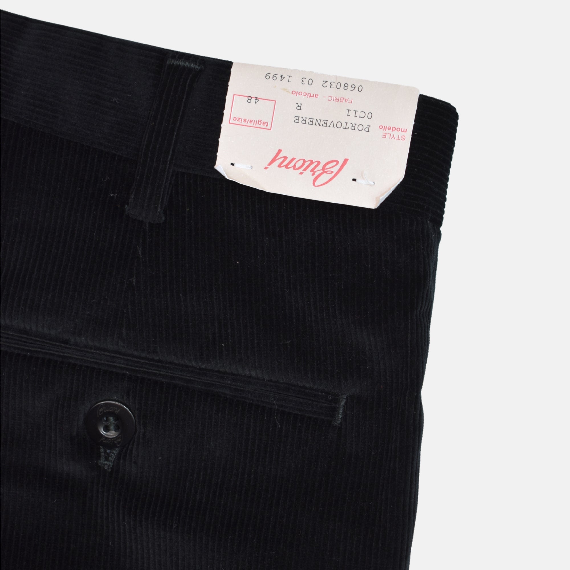 Black Corduroy Trousers made of Cotton (EU 48)