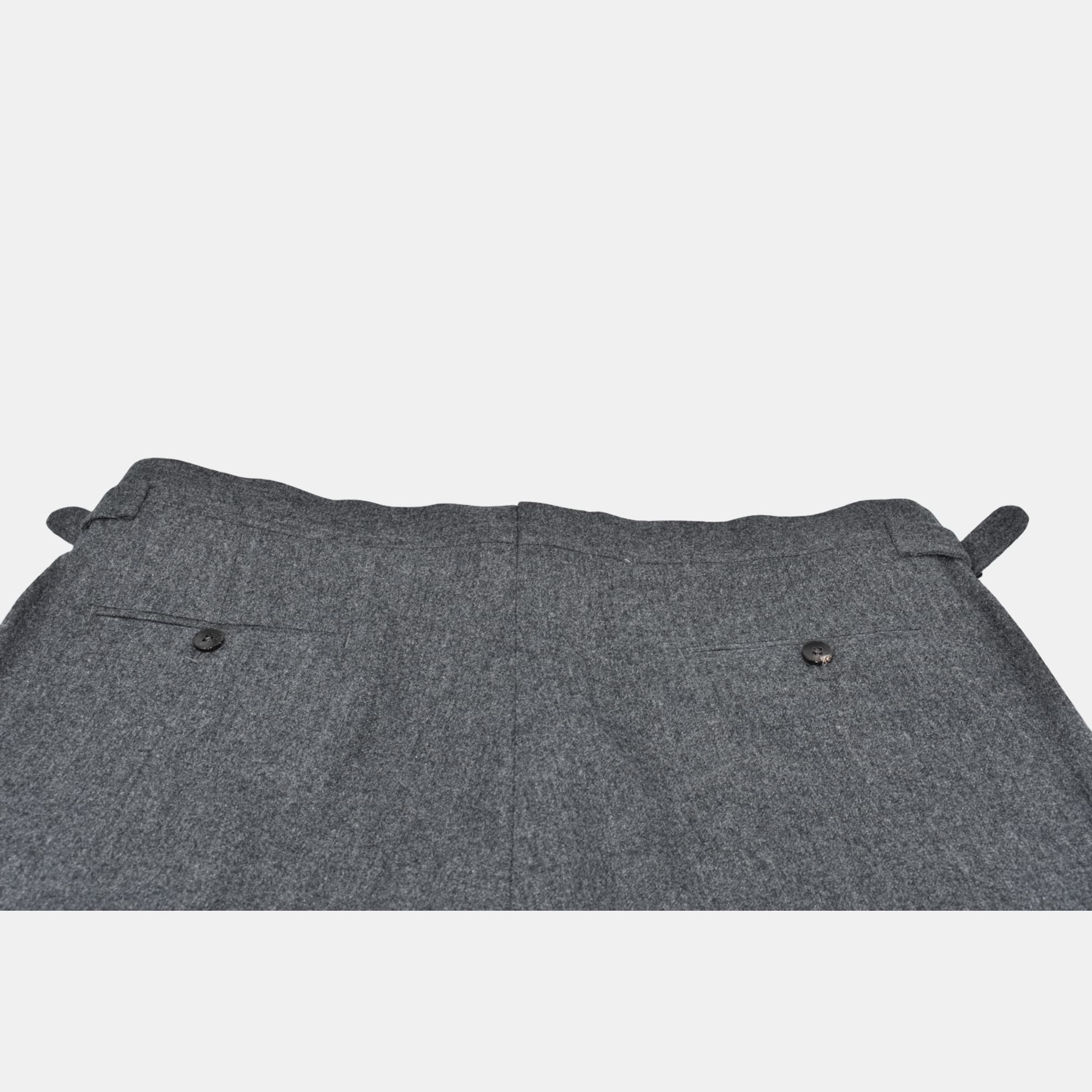 Dark Gray Flanel Trousers made of Wool (EU 38)