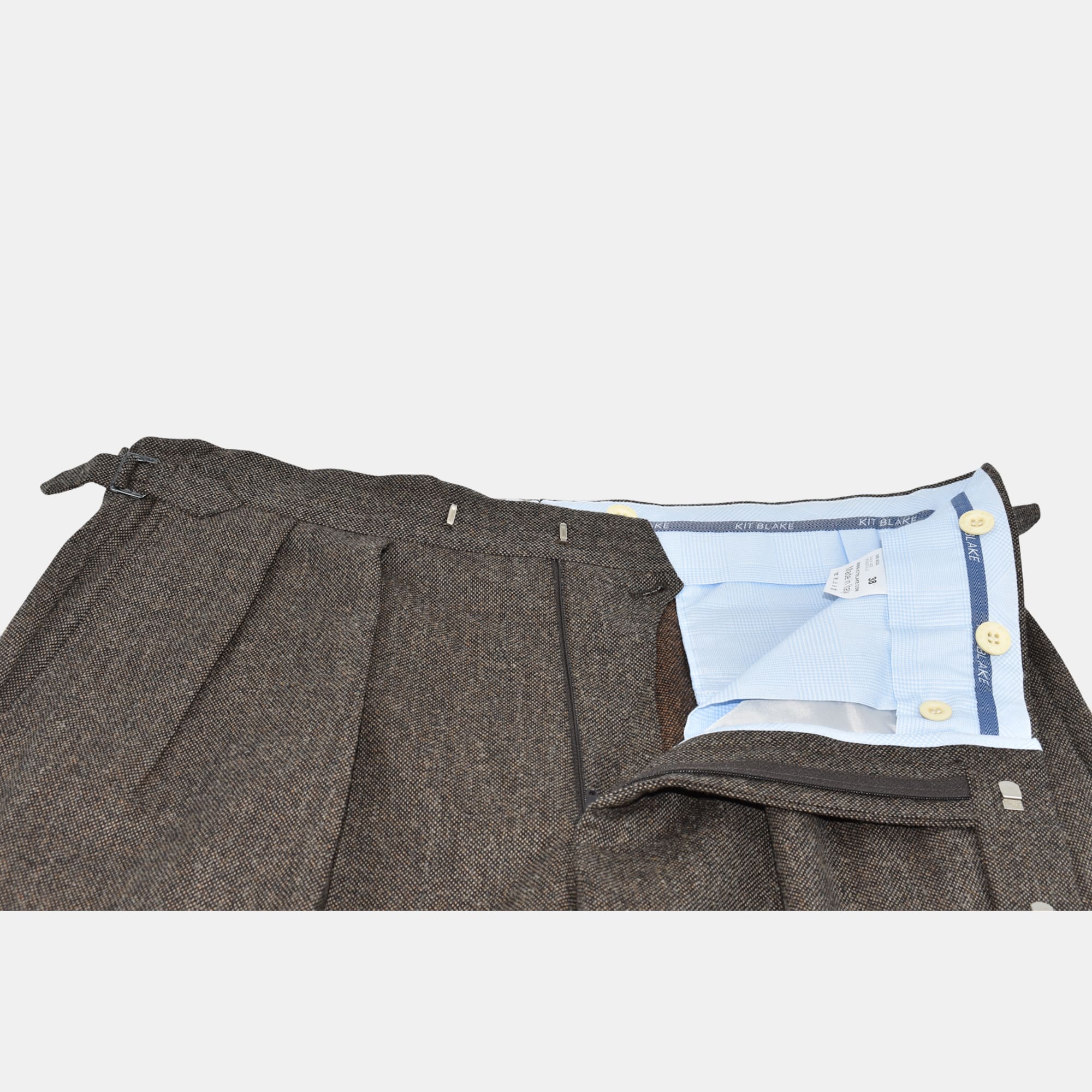 Brown Melange Trousers made of Wool (EU 38)
