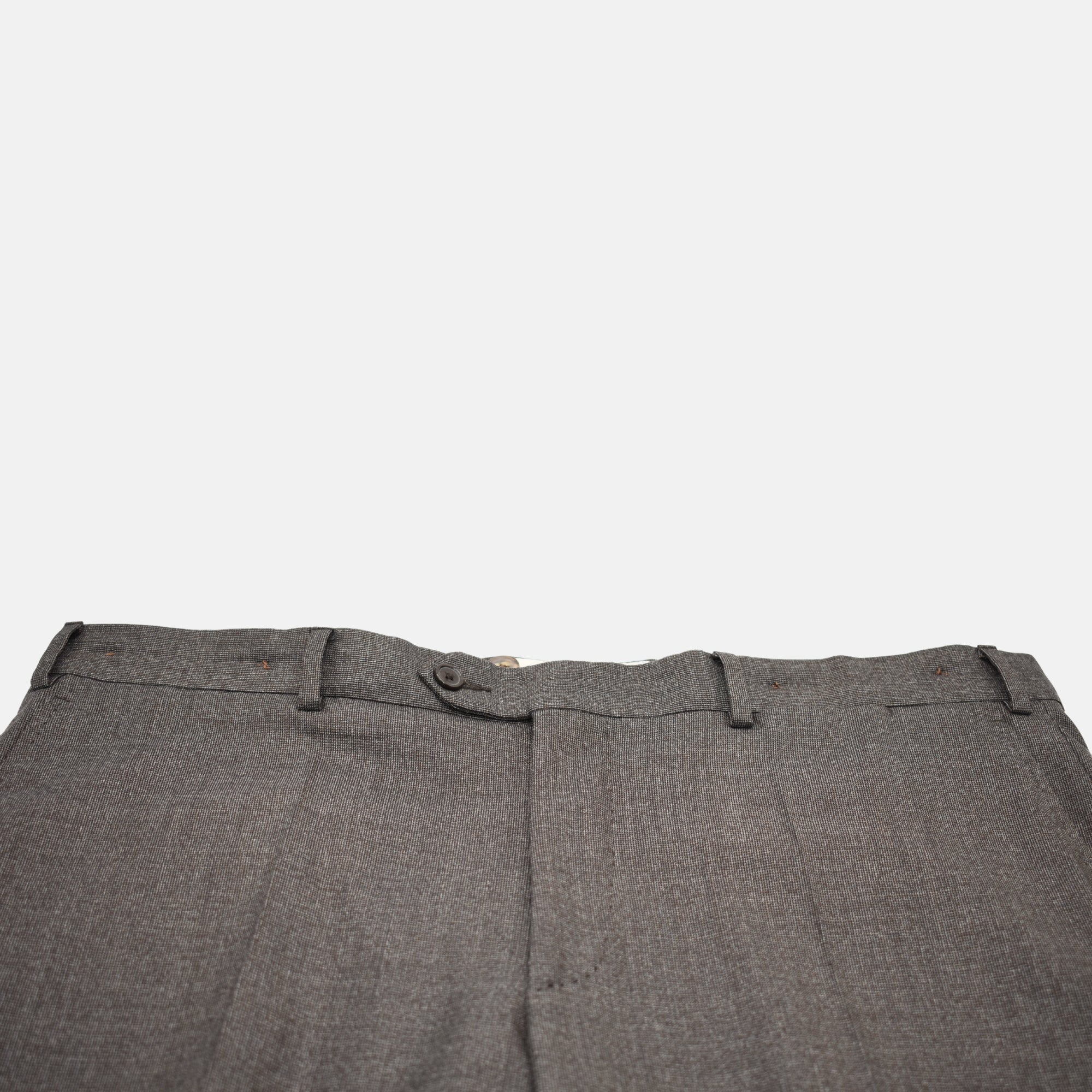 Brown Checkered Trousers made of Cashmere Wool (EU 56)