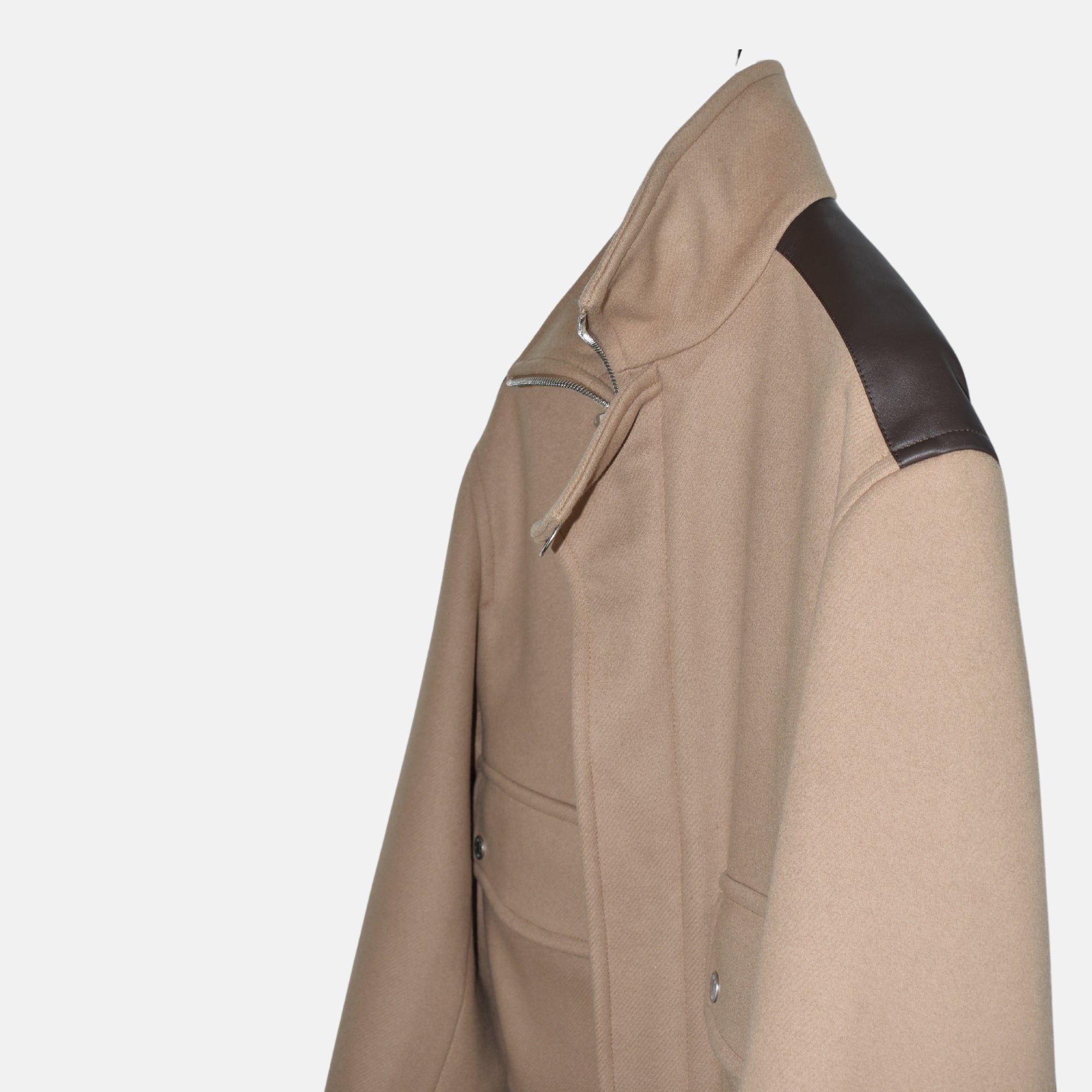 Beige/Brown Jacket made of Wool/Leather (EU 48)