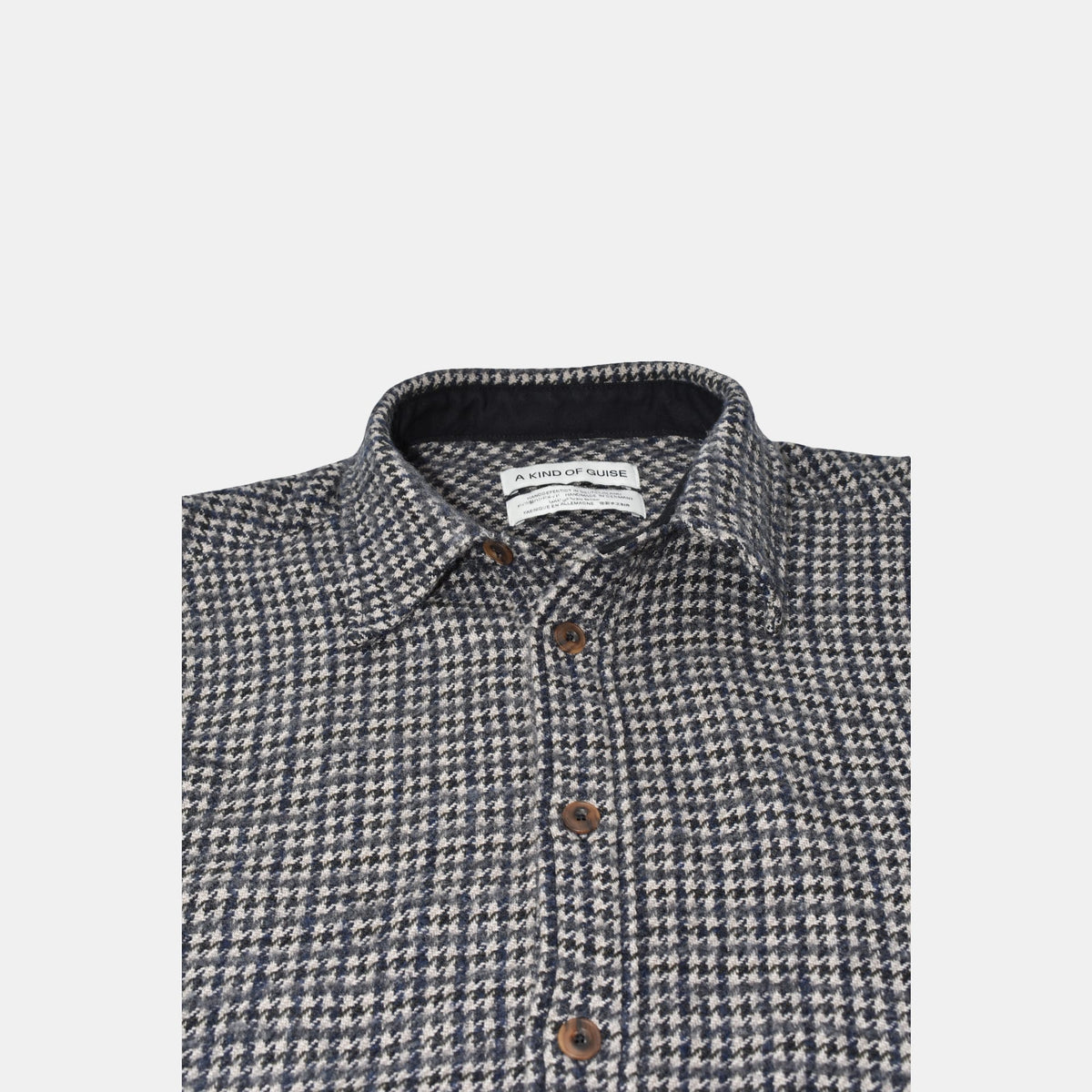Gray Houndstooth Overshirt made of Virgin Wool/Polyamide (M)
