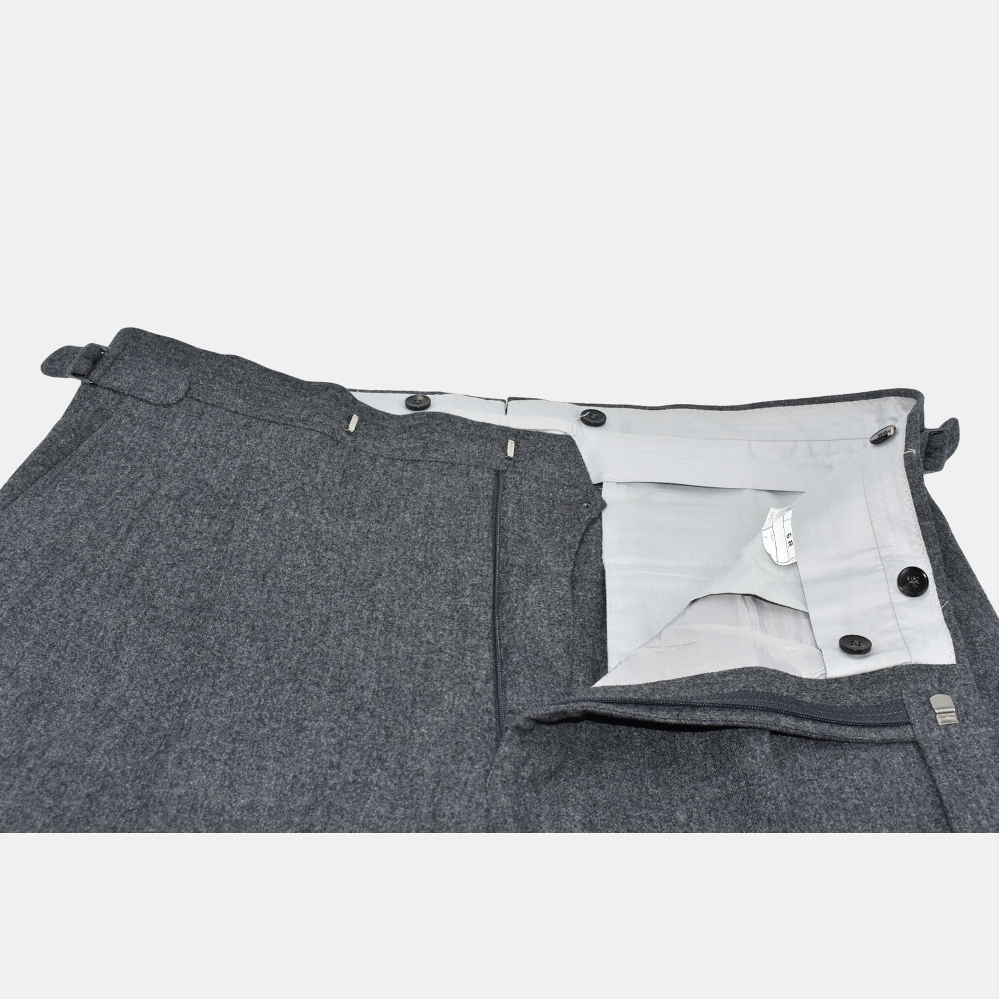 Dark Gray Flanel Trousers made of Wool (EU 38)