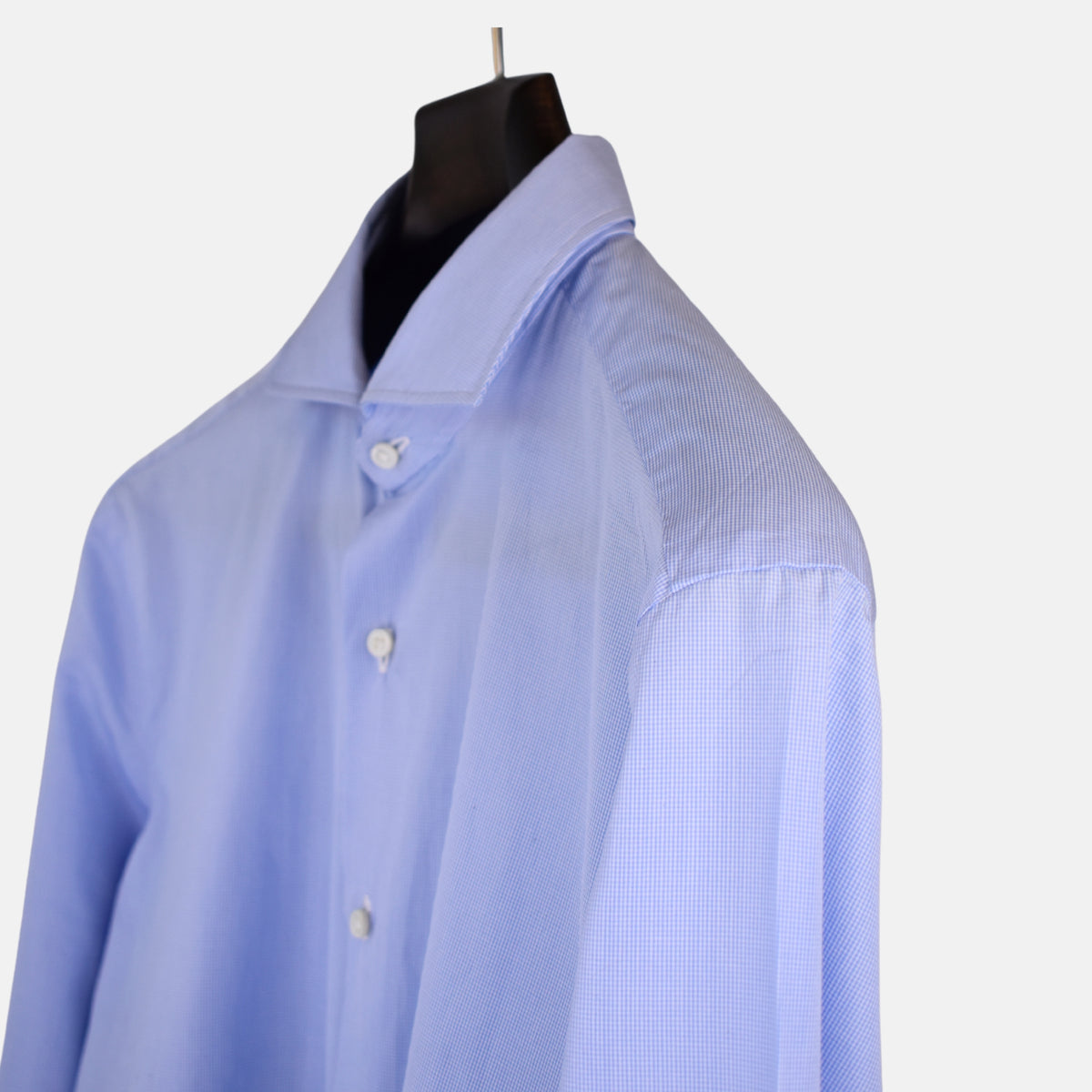 Blue-White Checkered Shirt made Cotton (EU 42)
