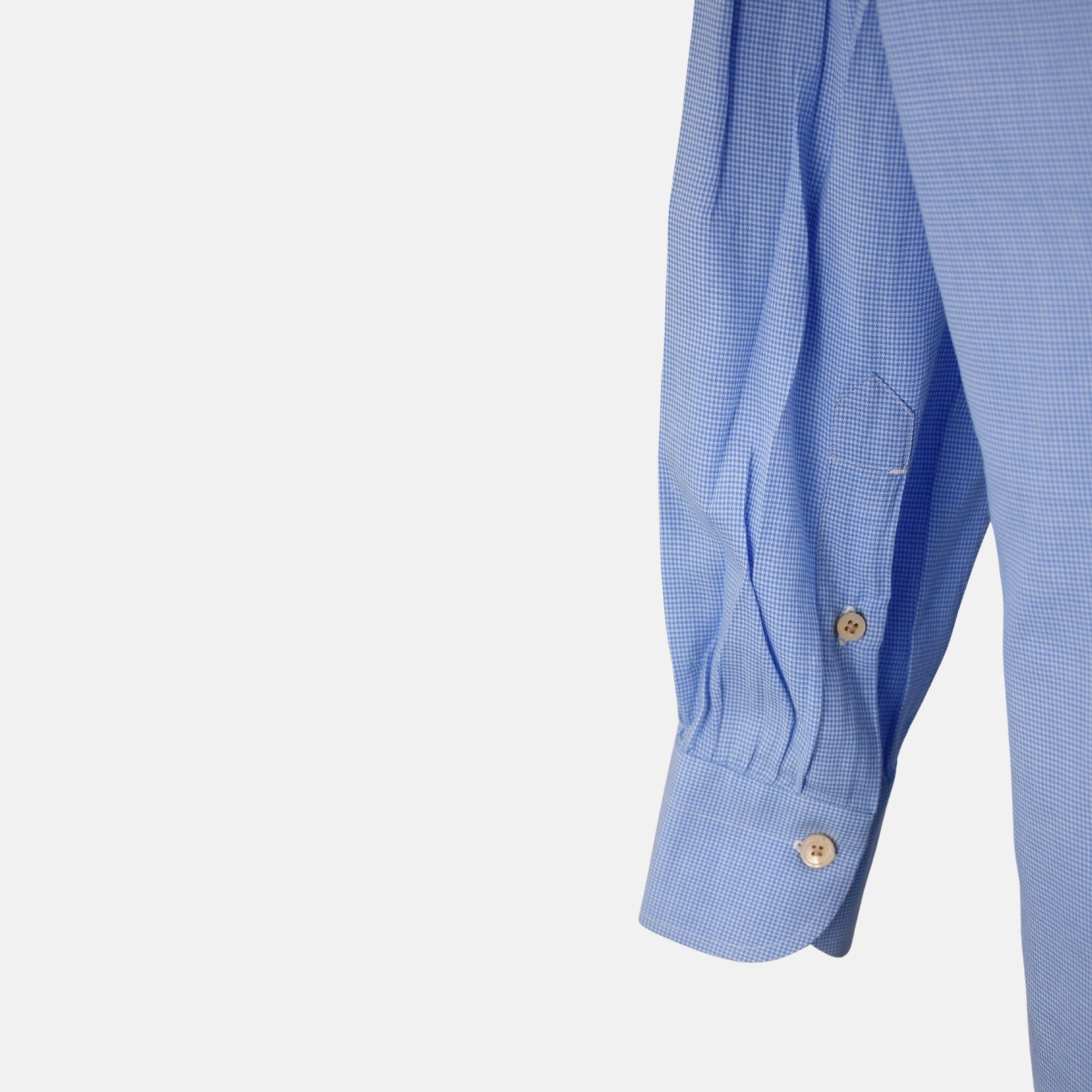 Blue-White Houndstooth Patterned Shirt made of Cotton (EU 42)