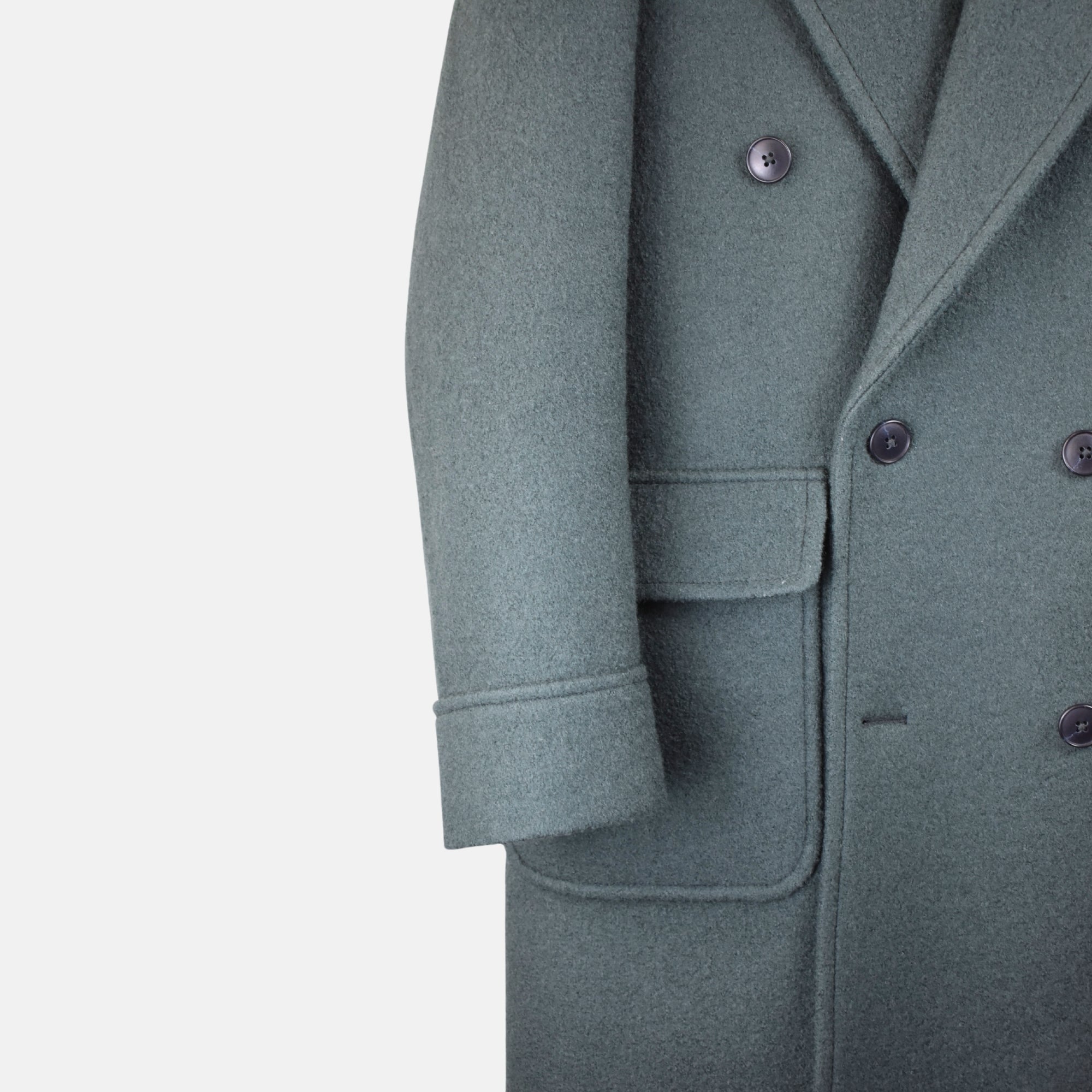 Green Double Breasted Coat made of Virgin Wool (EU 51)