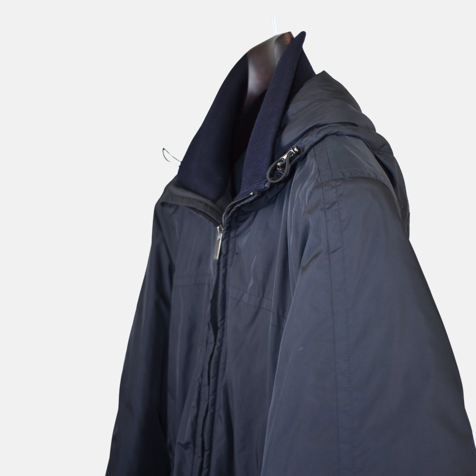 Navy Hooded Jacket made of Polyamide (EU 50)