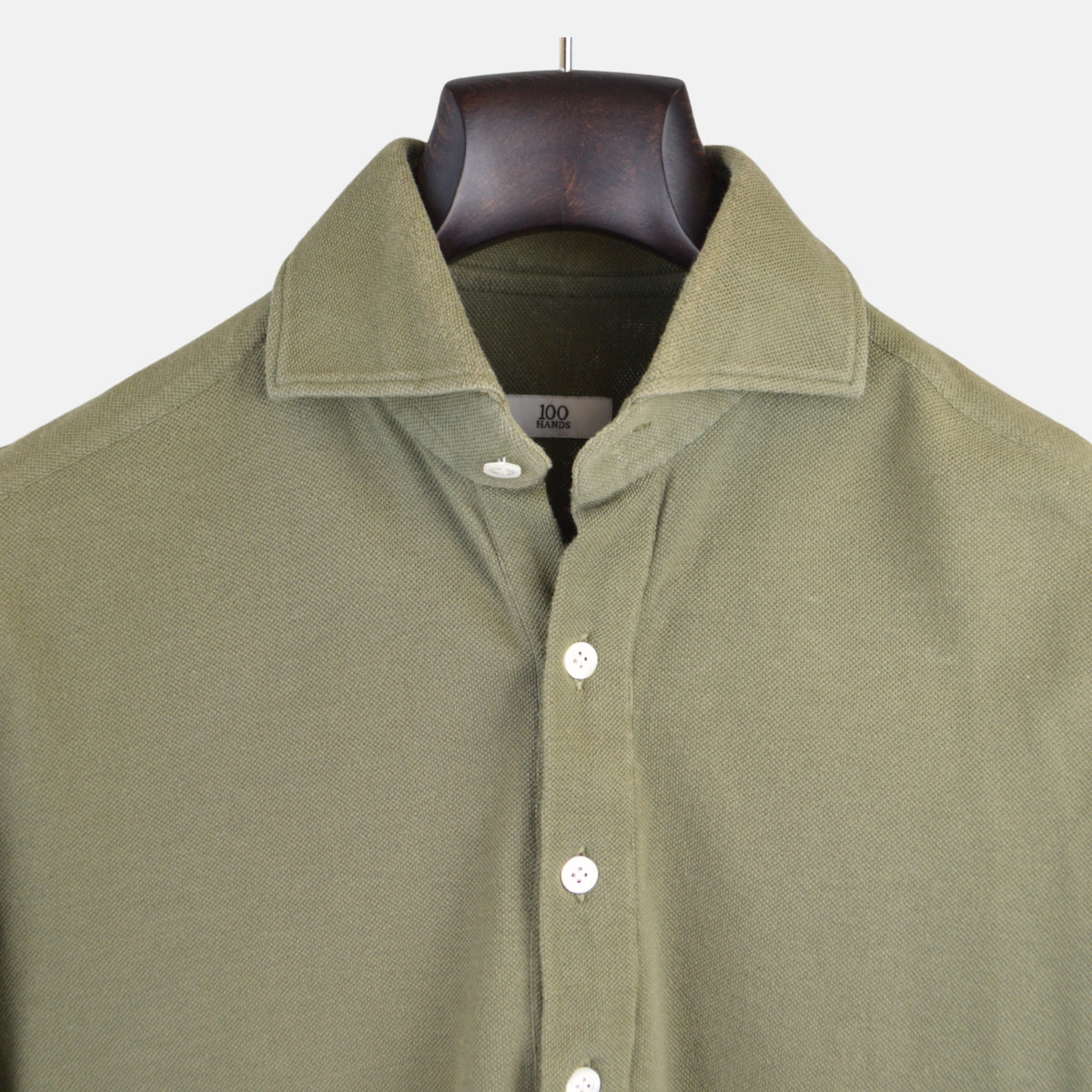 Khaki Longsleeve Polo made of Cotton (M)