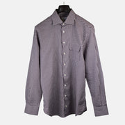 Bordeaux-White Checkered Shirt made of Cotton (EU 41)
