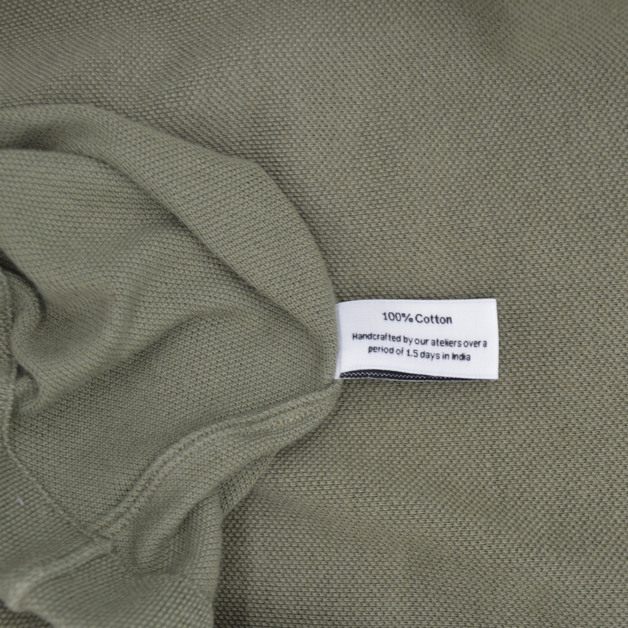 Khaki Longsleeve Polo made of Cotton (M)