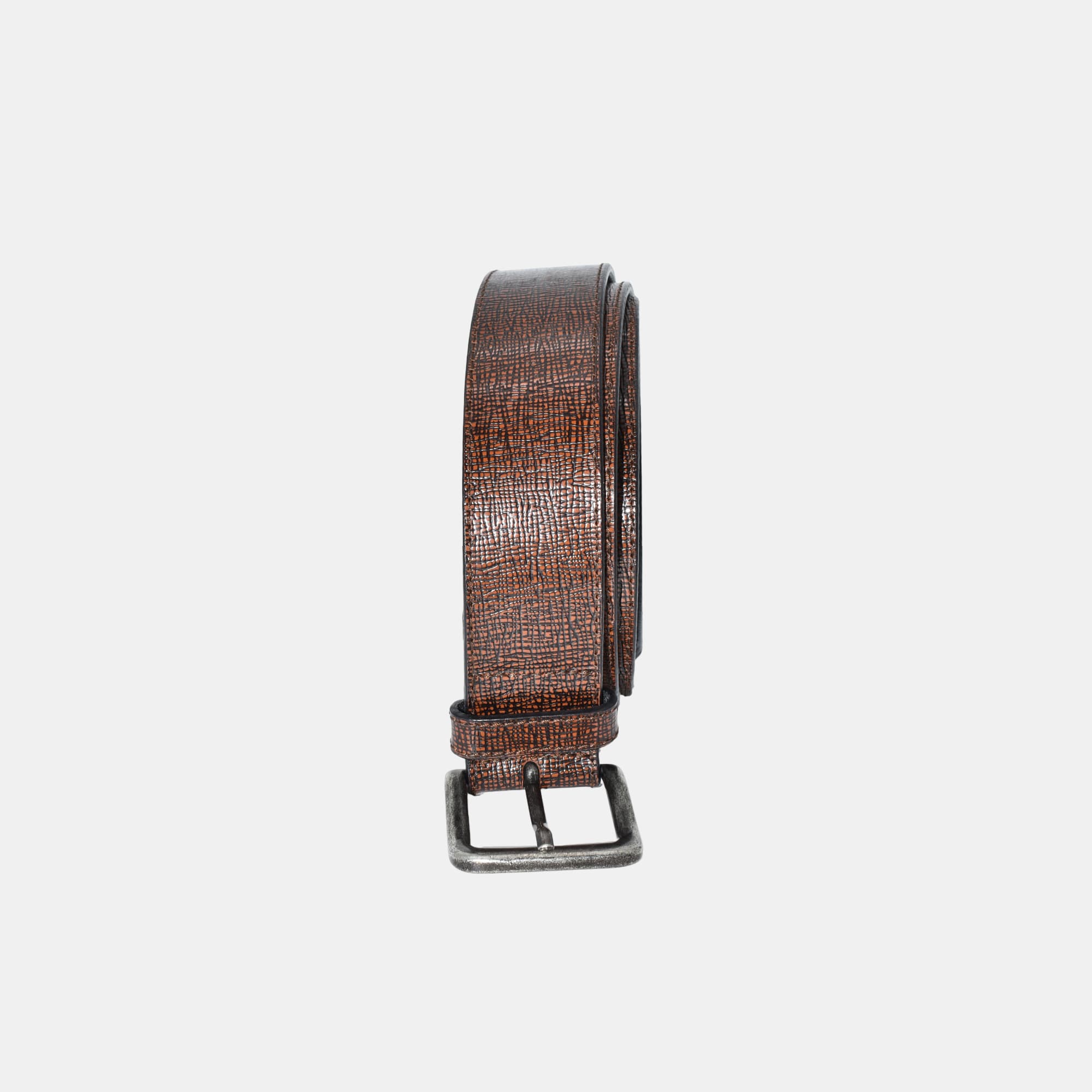 Brown Patterned  Belt made of Leather