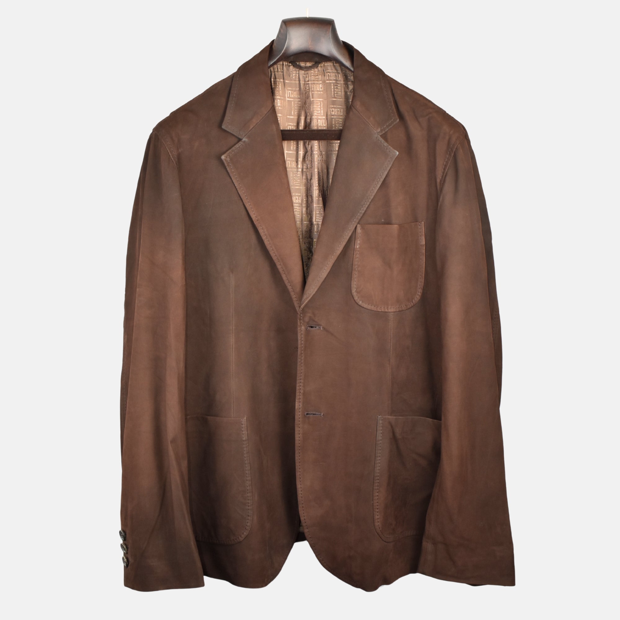 Brown Blazer made of Calf Leather (EU 54)
