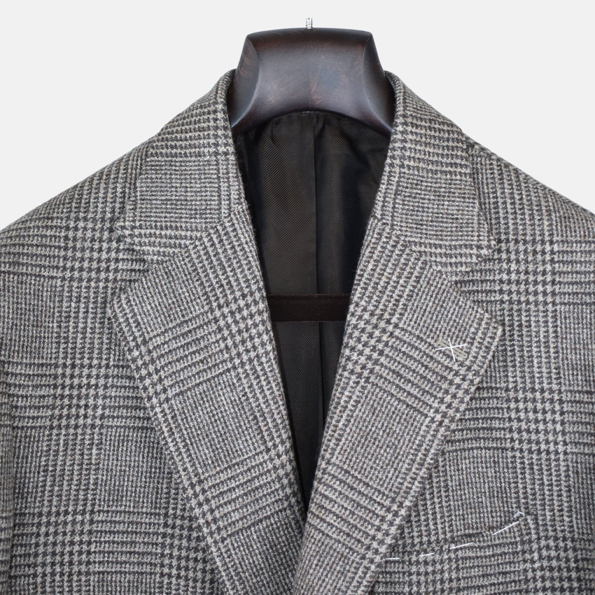 Brown Checkered Blazer made of Wool (EU 54)