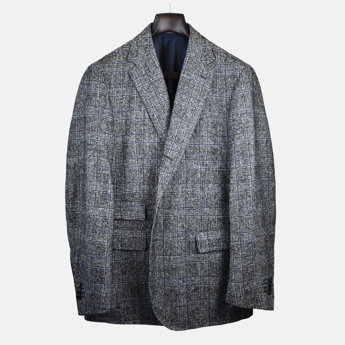 Multicoloured Checkered Suit made of Wool/Baby Alpaka (EU 54)