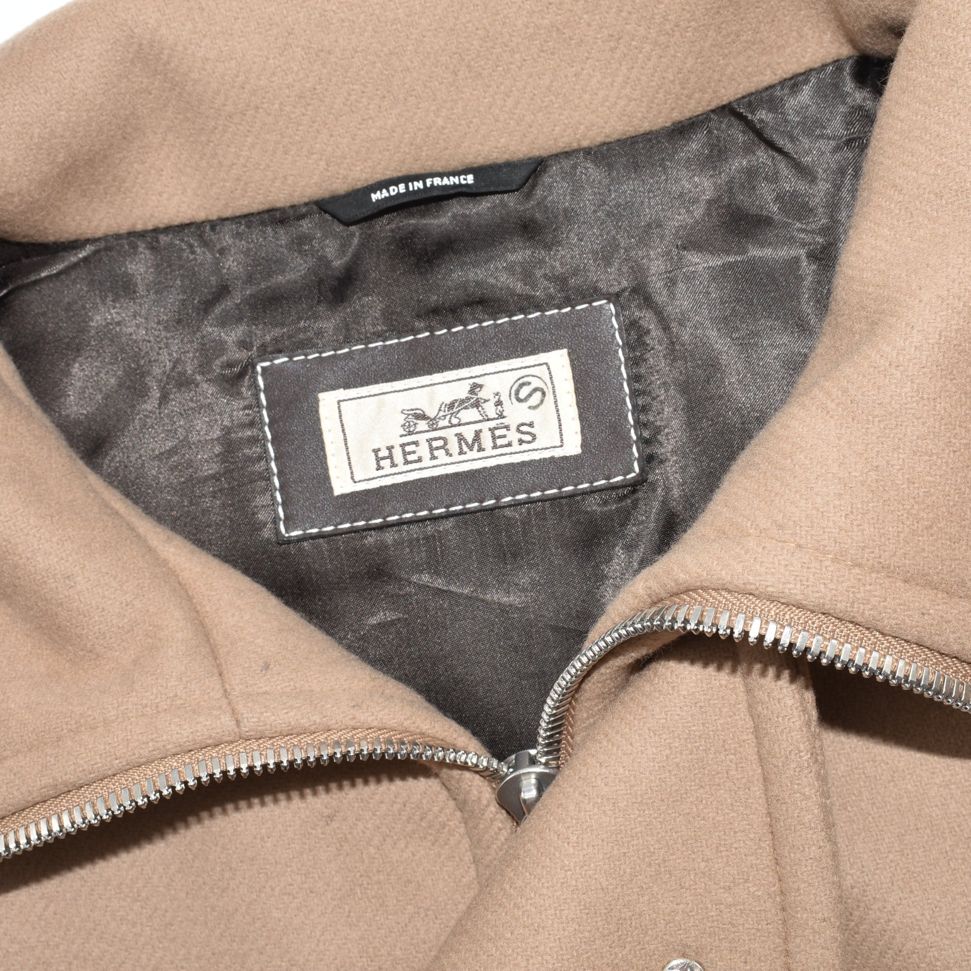 Beige/Brown Jacket made of Wool/Leather (EU 48)