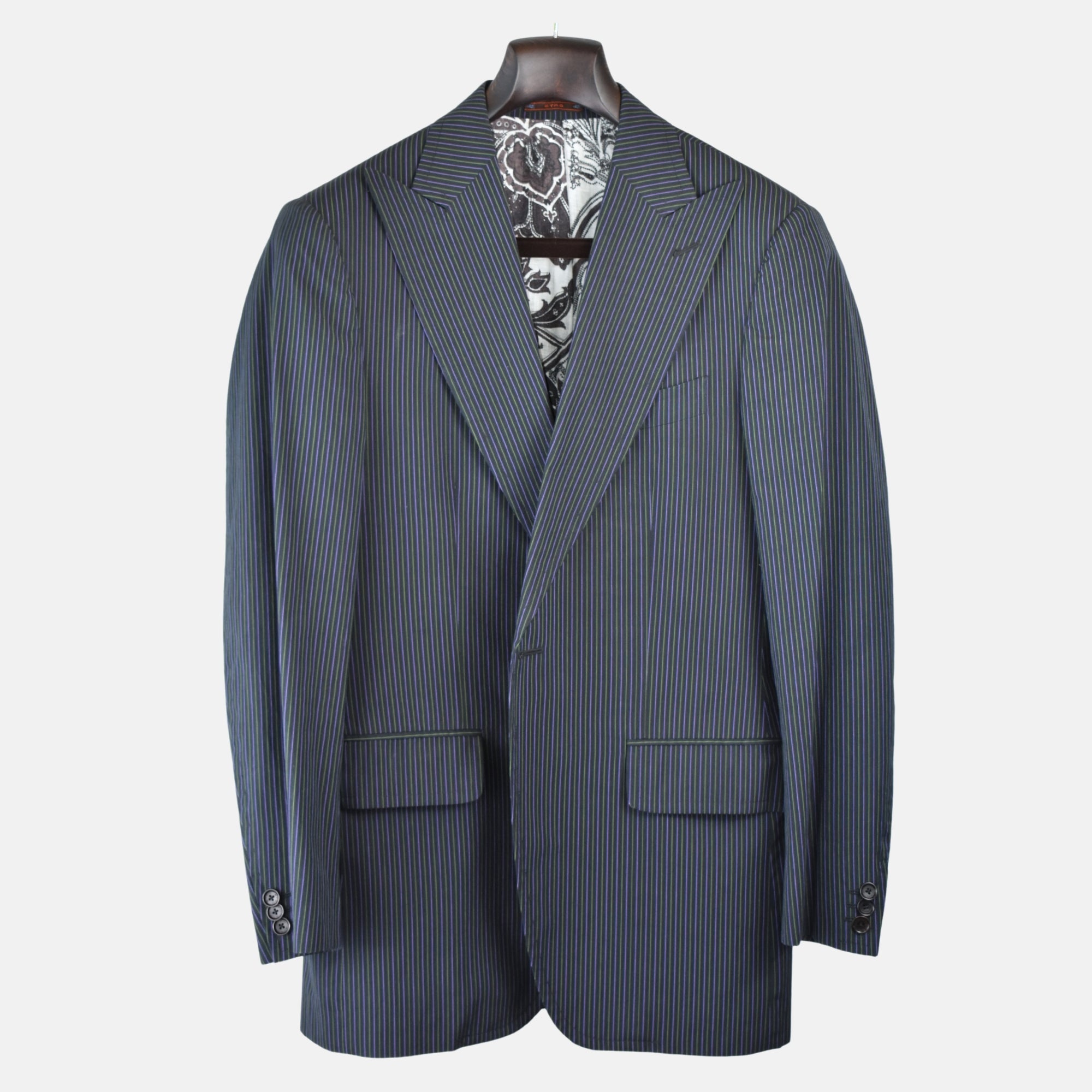 Multicoloured Striped Suit made of Cotton (EU 48)