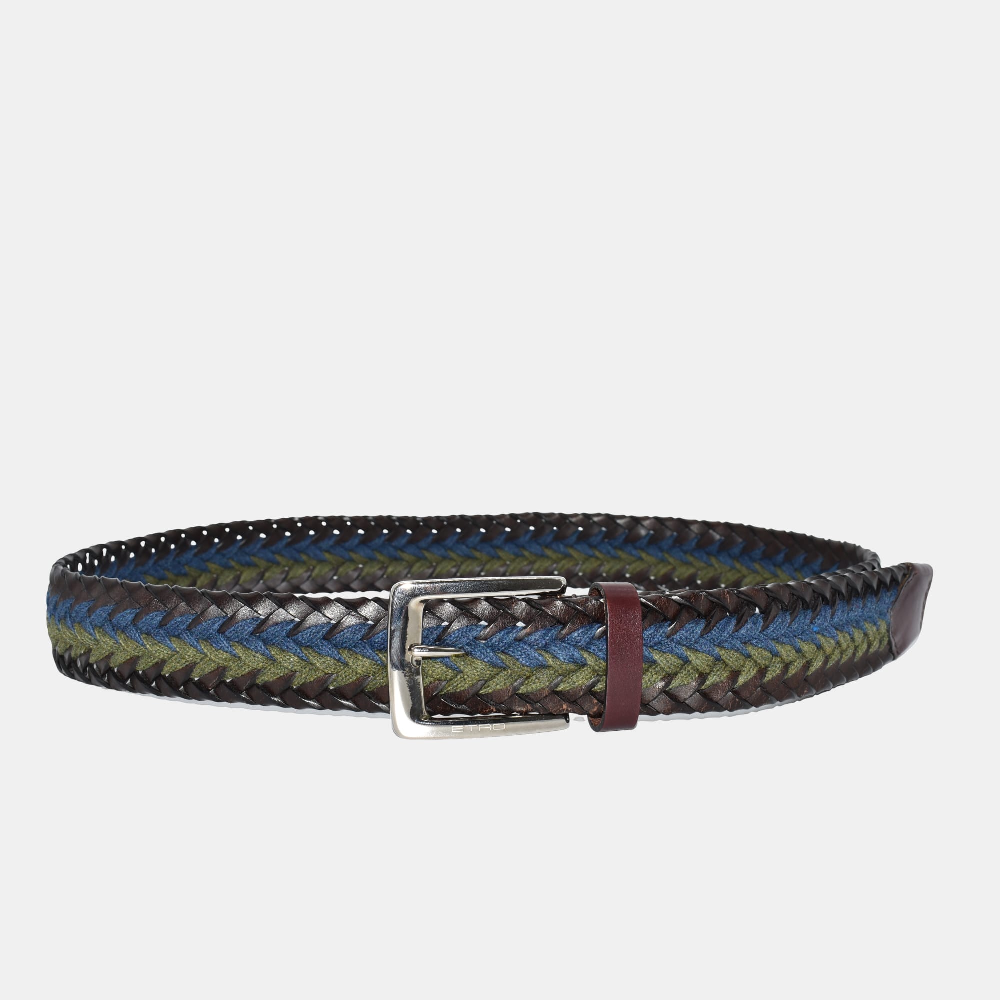 Multicoloured Belt made of Leather/Cotton