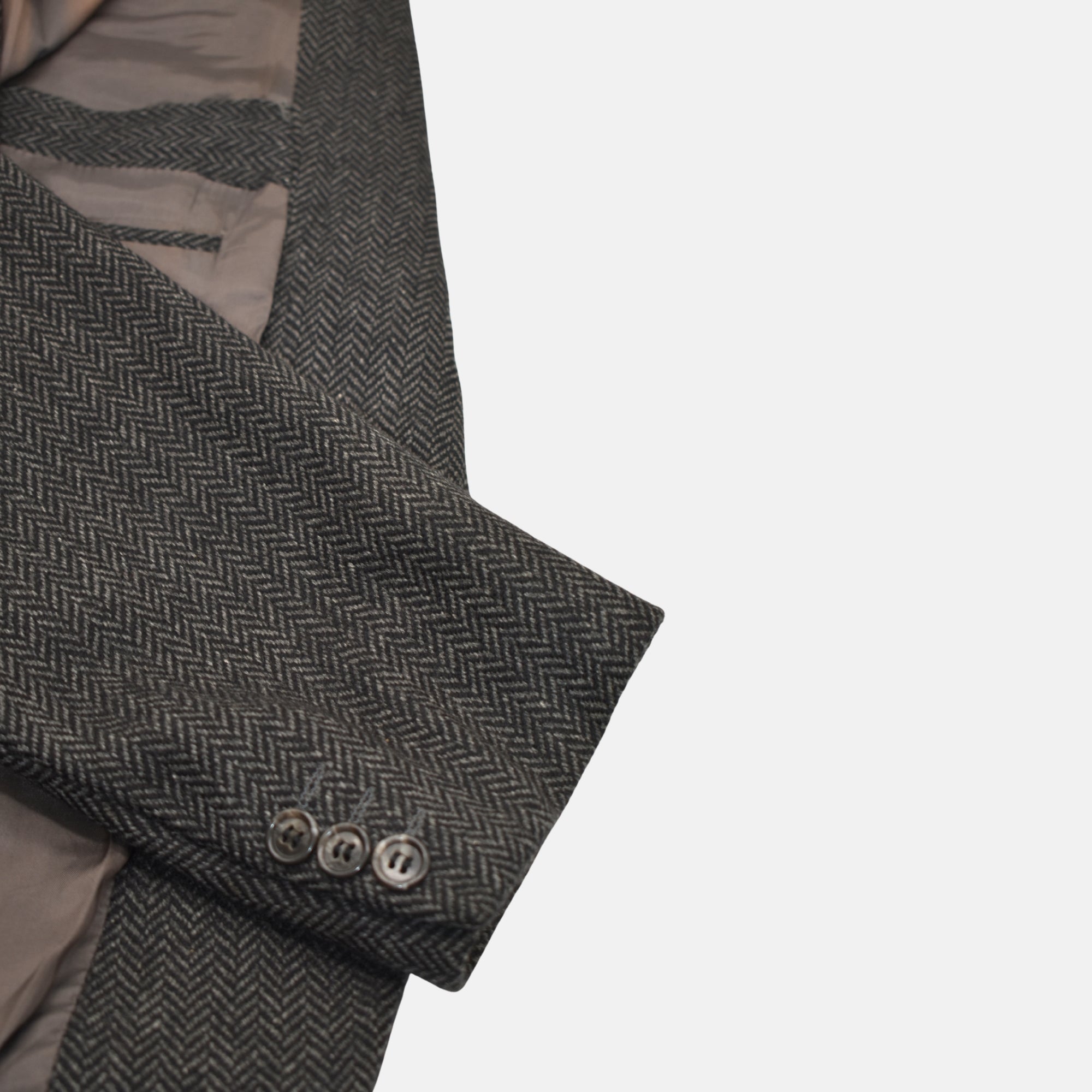 Gray/Black Heeringbone Blazer made of Cashmere (EU 52)