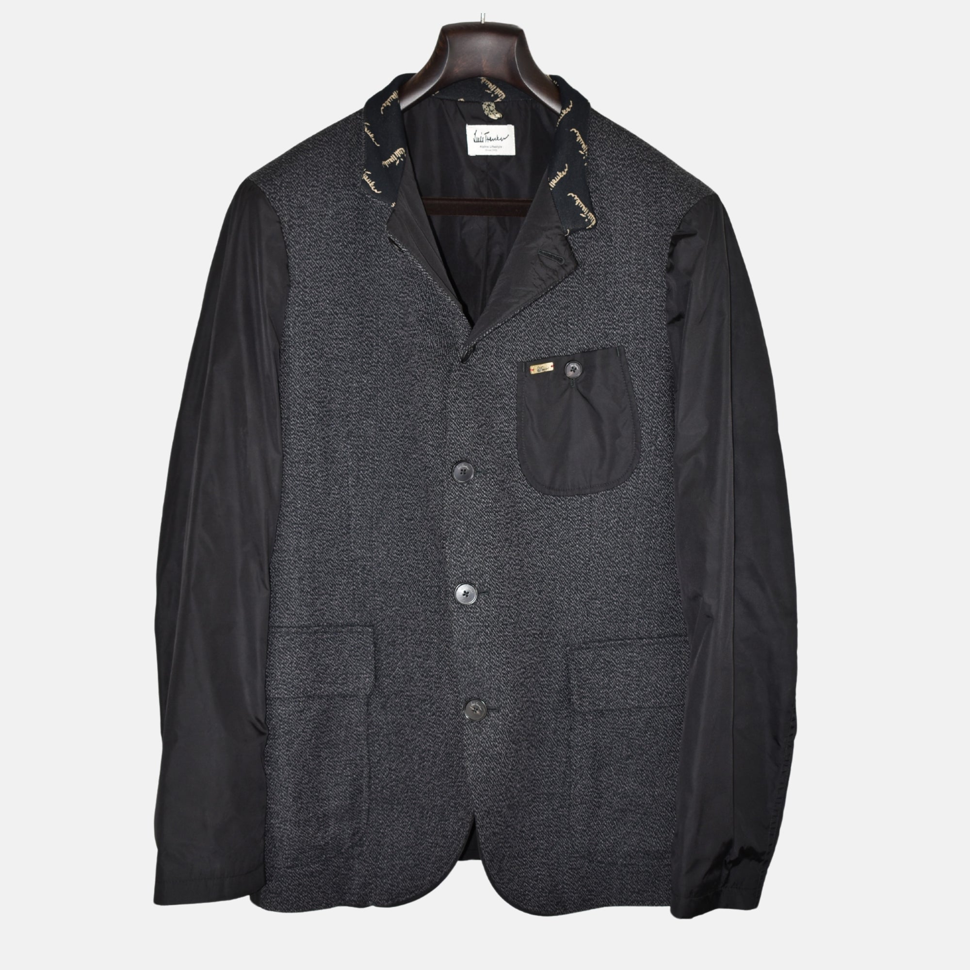 Antracite Melange Jacket made of Cotton/Linen/Polyamide (EU 54)