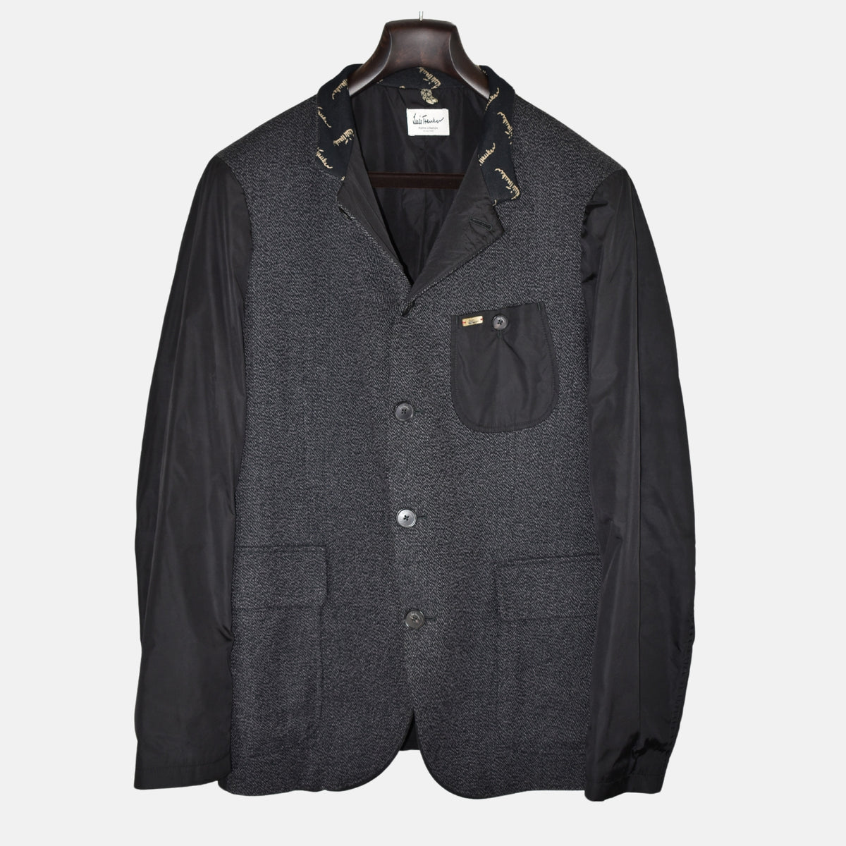 Antracite Melange Jacket made of Cotton/Linen/Polyamide (EU 54)